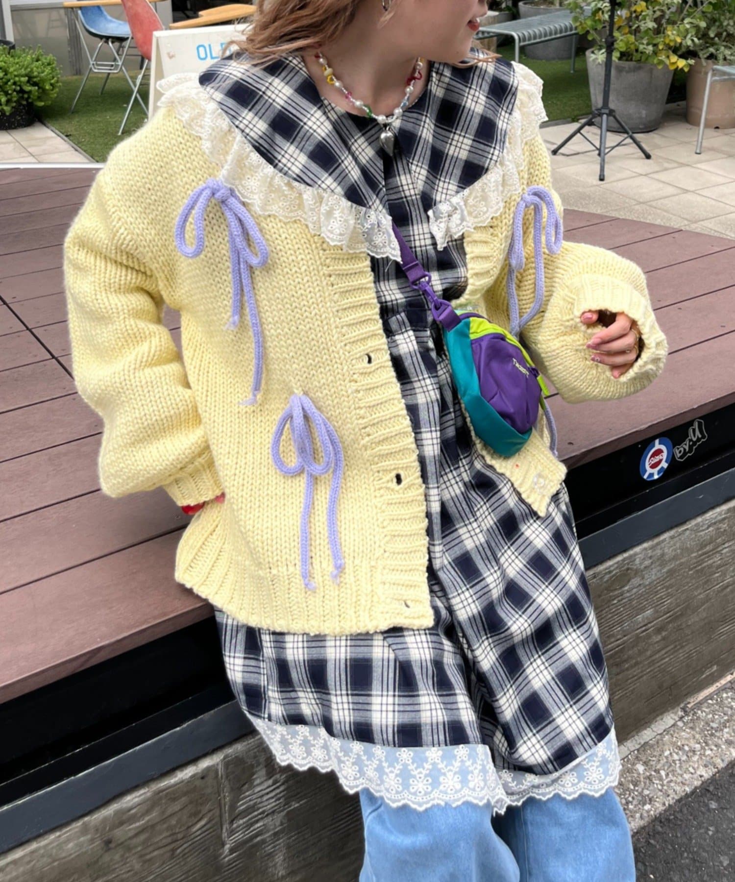 w closet(ダブルクローゼット) 【あみこ企画第3弾!10/16  20:00 販売スタート】Am レース衿チュニックワンピース