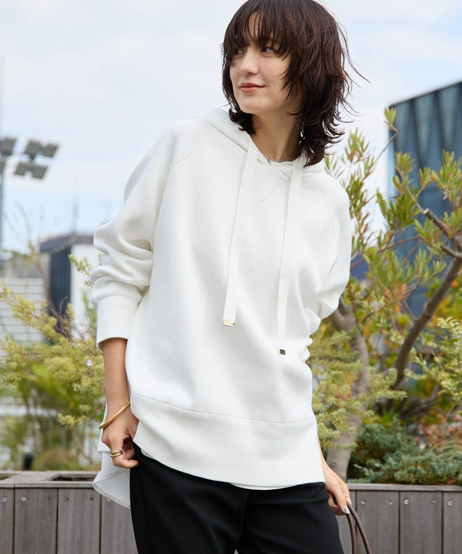 RIVE DROITE(リヴドロワ) 予約【ロングシーズン活躍】スエットライクフーディニット