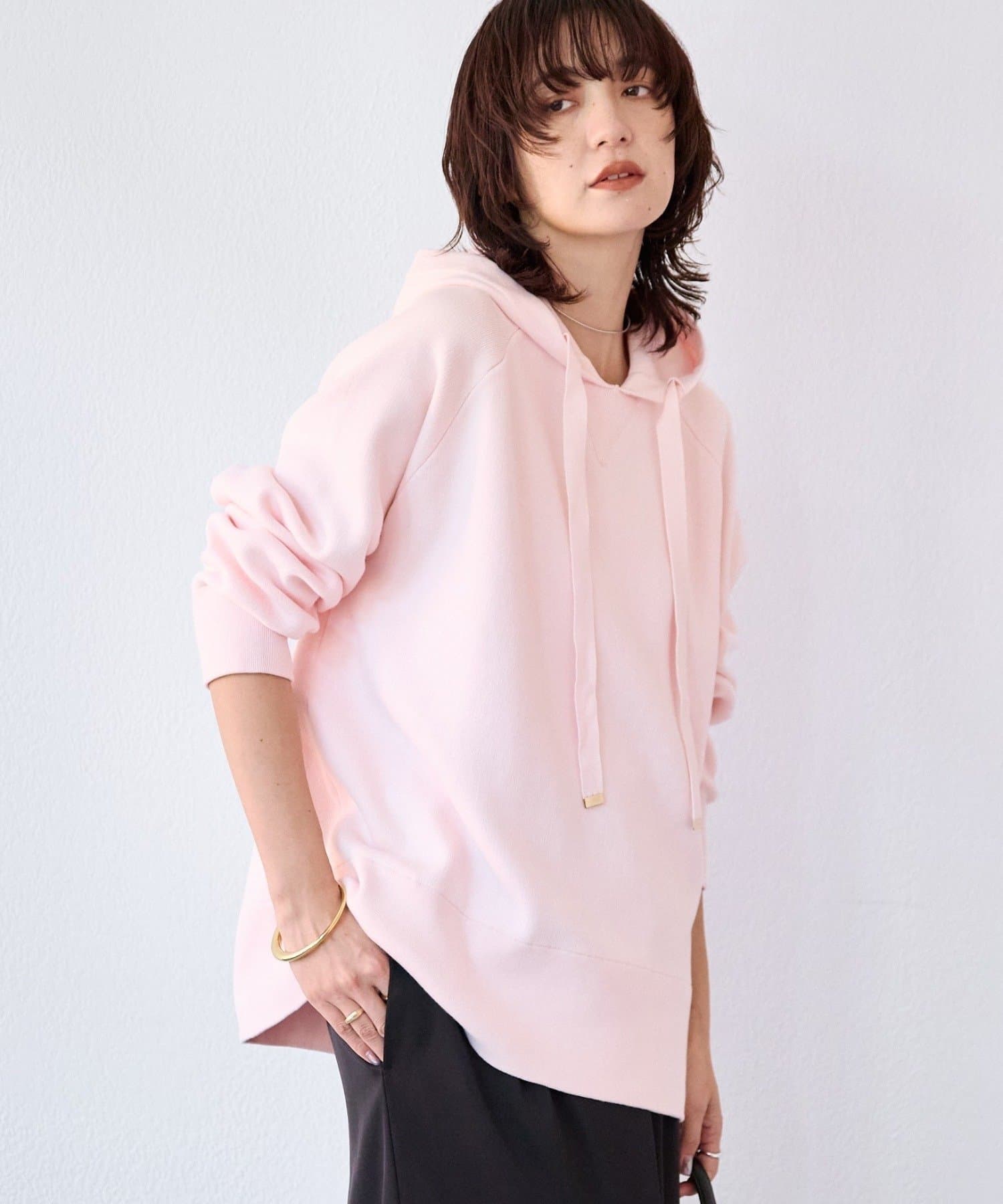 RIVE DROITE(リヴドロワ) 予約【ロングシーズン活躍】スエットライクフーディニット