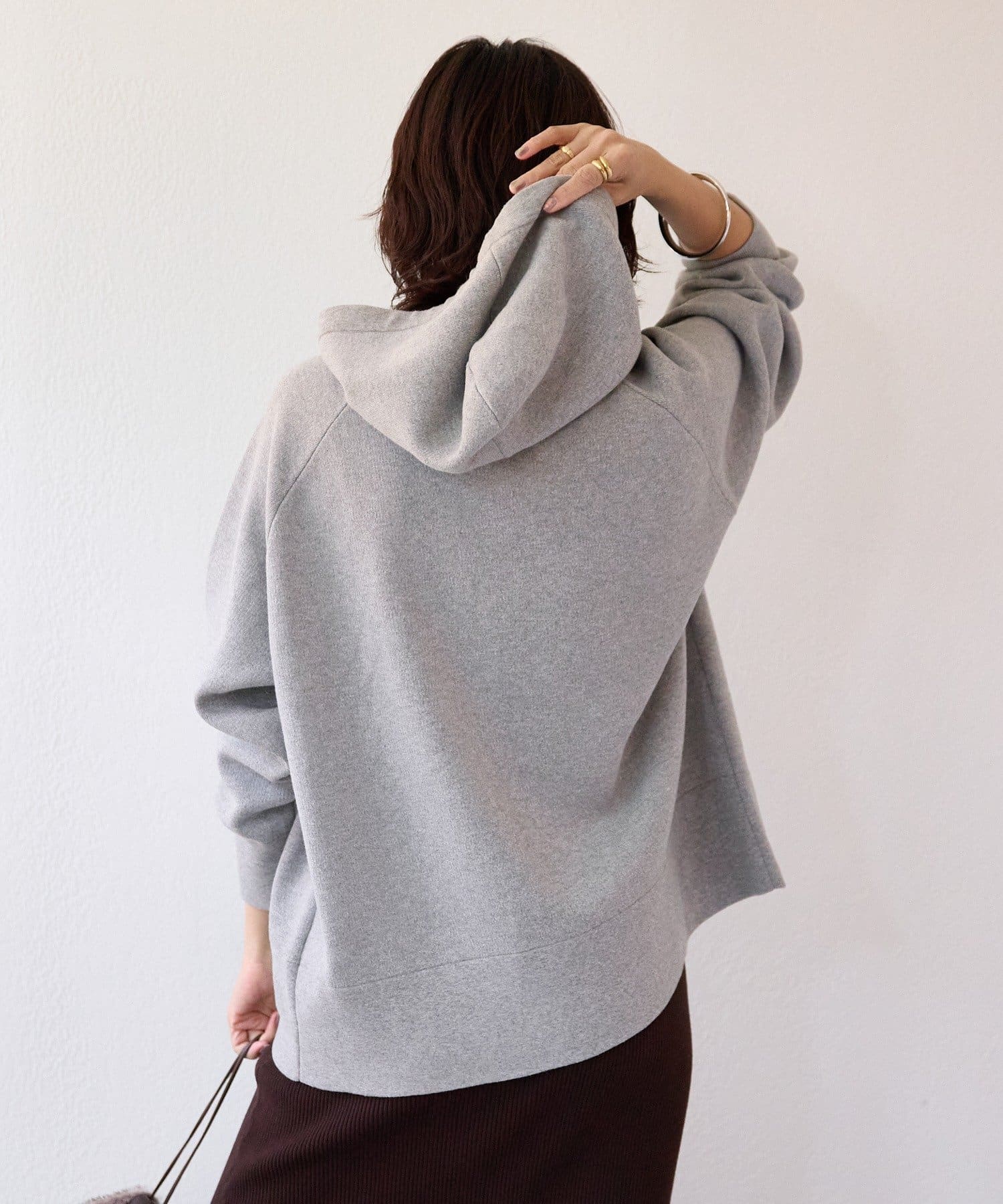 RIVE DROITE(リヴドロワ) 予約【ロングシーズン活躍】スエットライクフーディニット