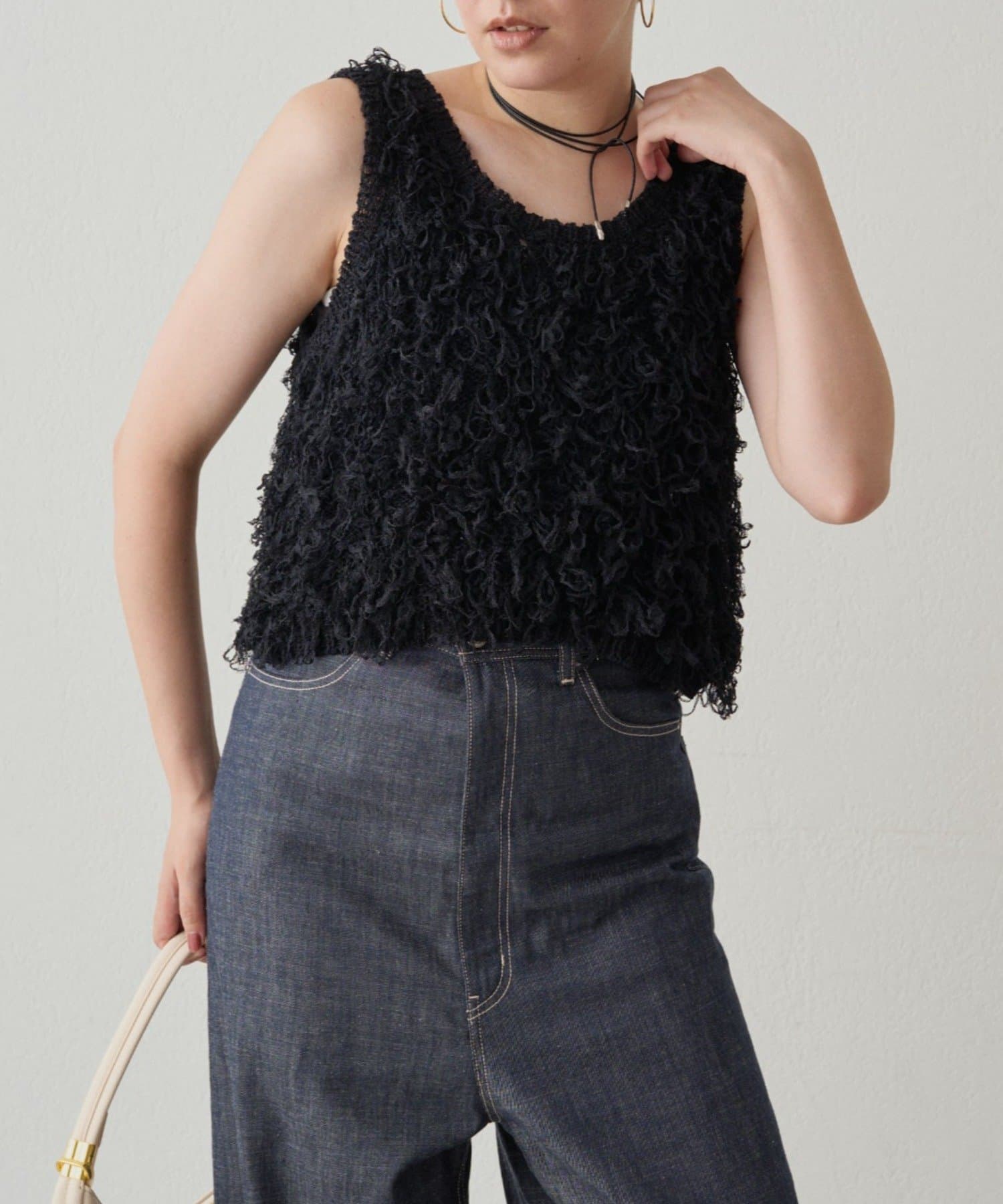 OUTLET(アウトレット) 【Loungedress】チュールループニットベスト