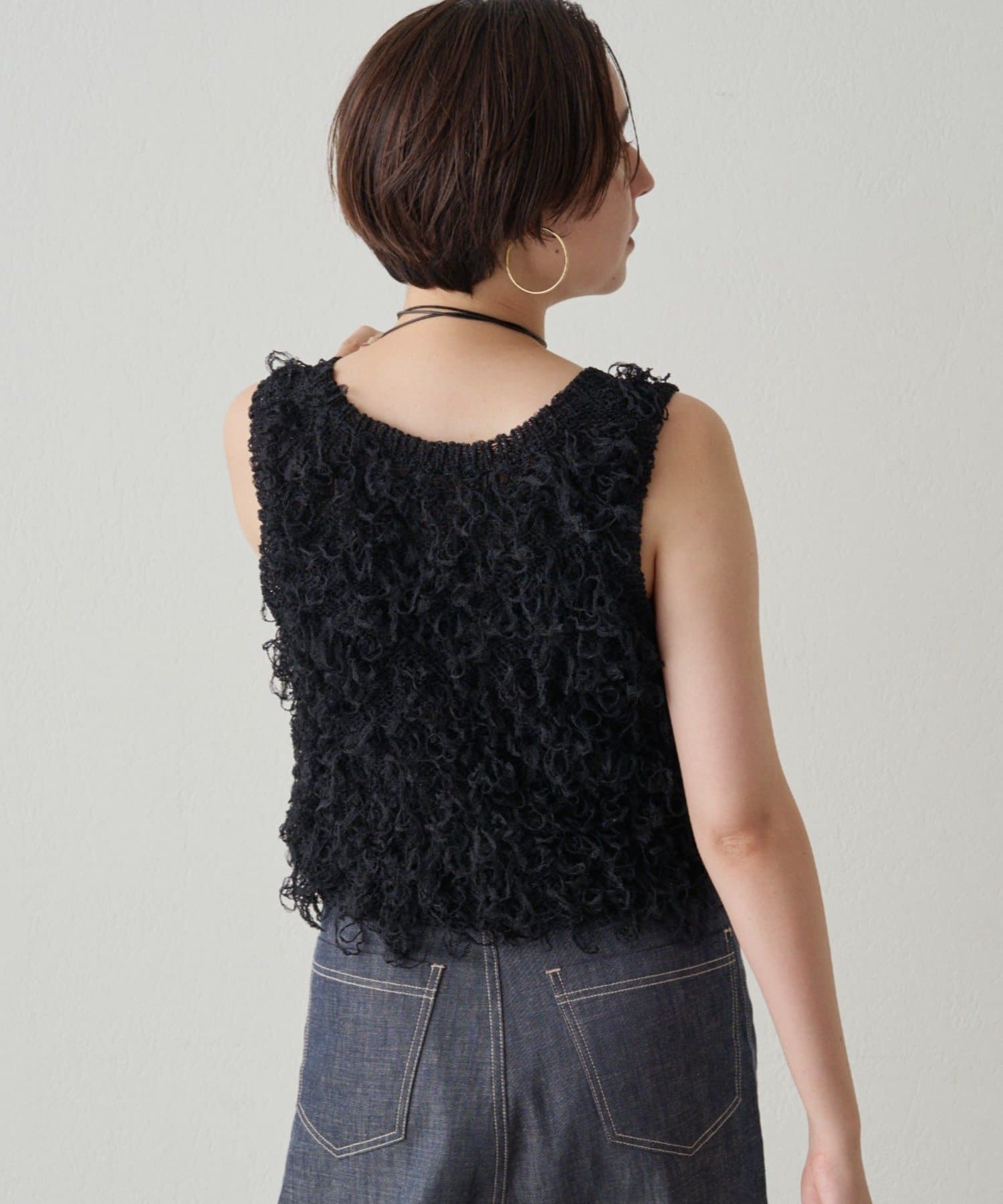 OUTLET(アウトレット) 【Loungedress】チュールループニットベスト