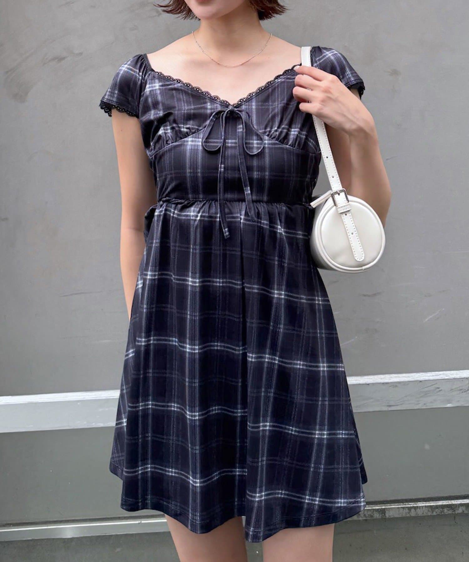 OUTLET(アウトレット) 【mystic】[mline]シアーチェック カットミニワンピース