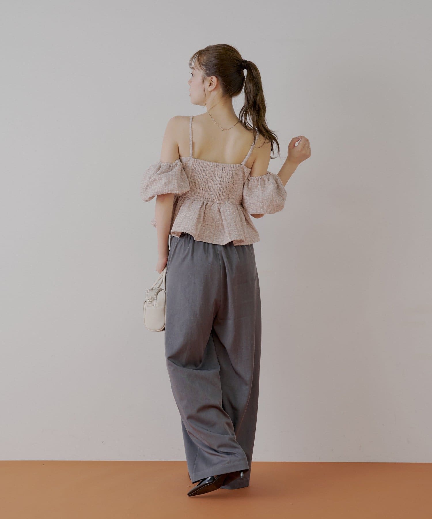 Chico】2wayツイードオフショルブラウス | OUTLET(アウトレット