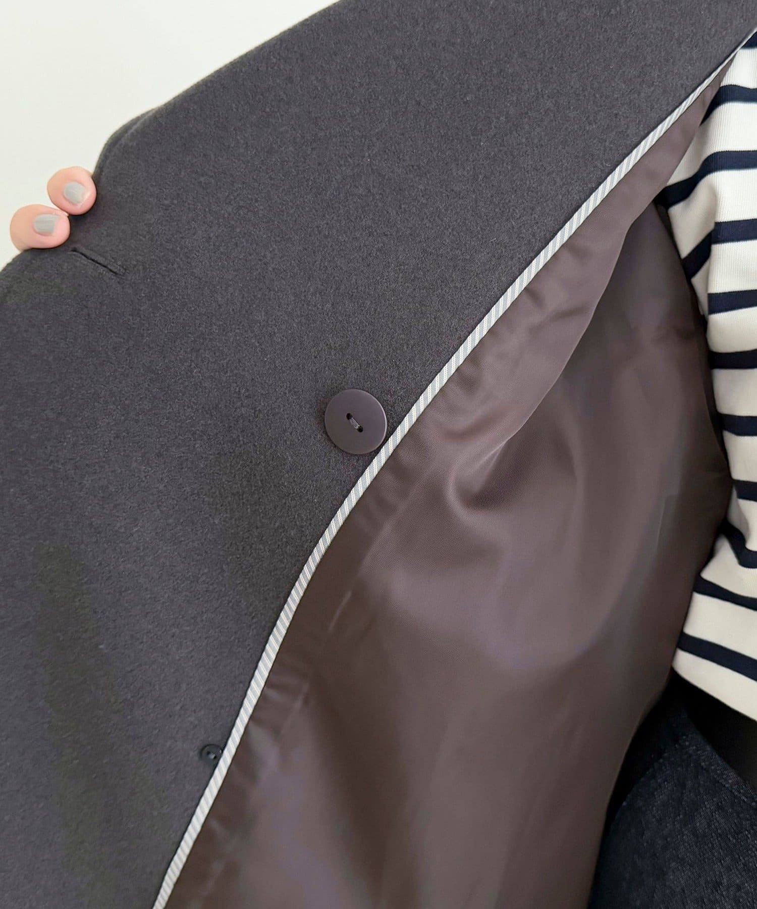 FREDY & GLOSTER(フレディ アンド グロスター) ウール混ミドル丈Pコート