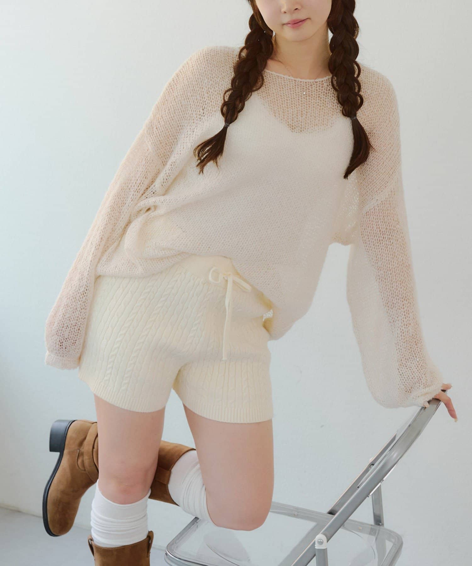 ケーブル編みニットショートパンツ | NICE CLAUP / OLIVE des OLIVE