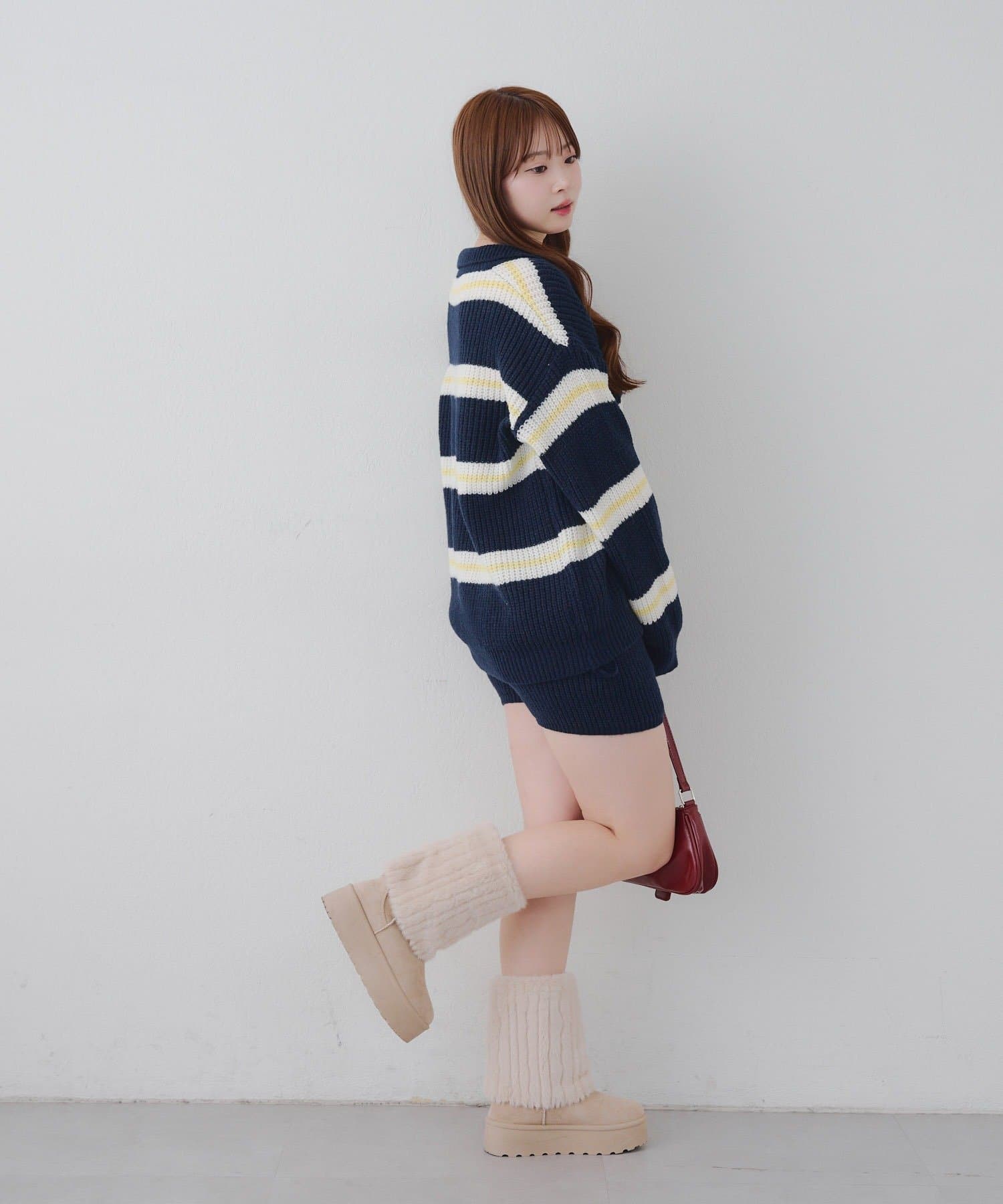 NICE CLAUP / OLIVE des OLIVE OUTLET(ナイスクラップ  / オリーブ デ オリーブ アウトレット) 2セット♪【RMAF】ボーダーポロニット&ニットショートパンツ