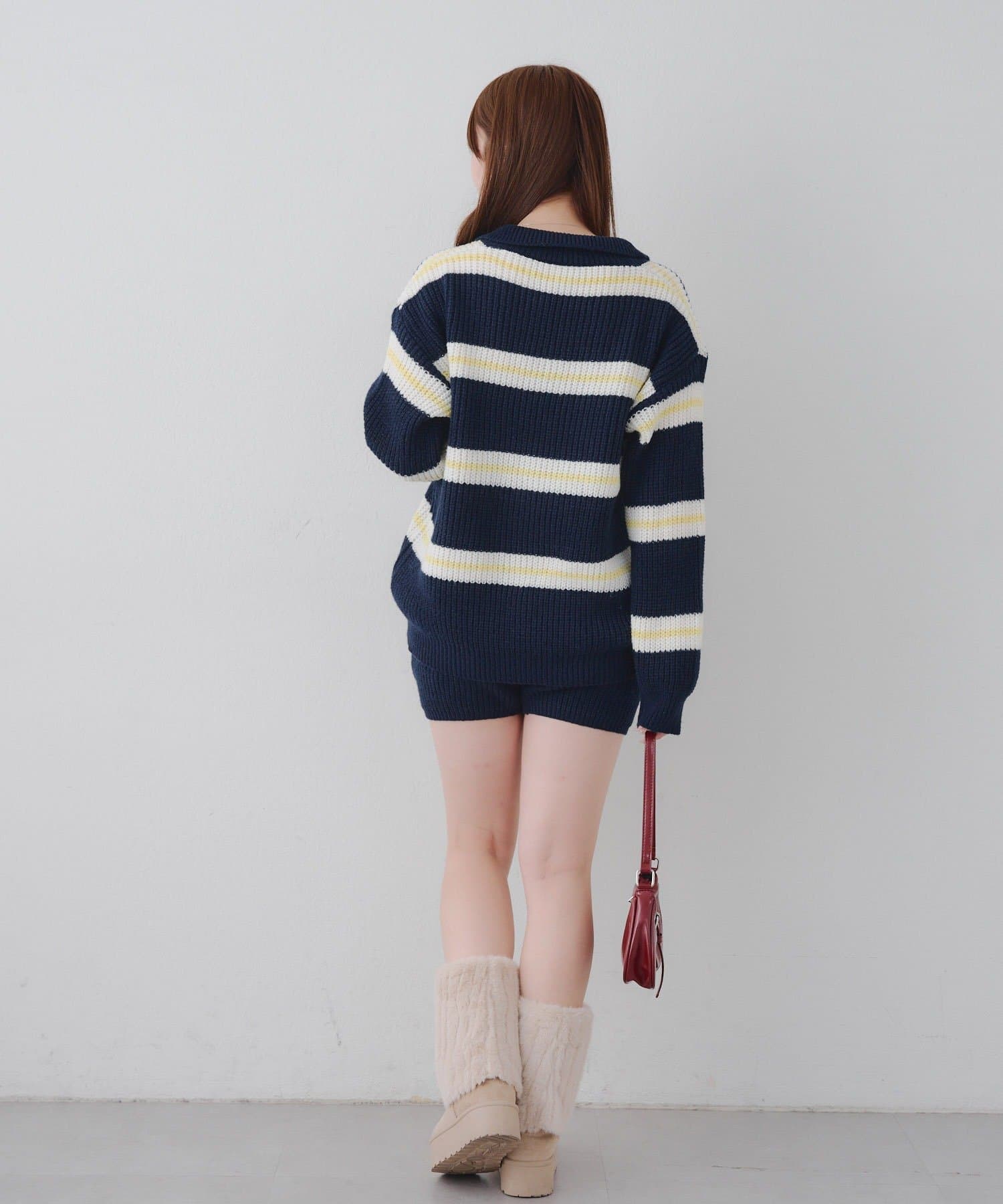 NICE CLAUP / OLIVE des OLIVE OUTLET(ナイスクラップ  / オリーブ デ オリーブ アウトレット) 2セット♪【RMAF】ボーダーポロニット&ニットショートパンツ