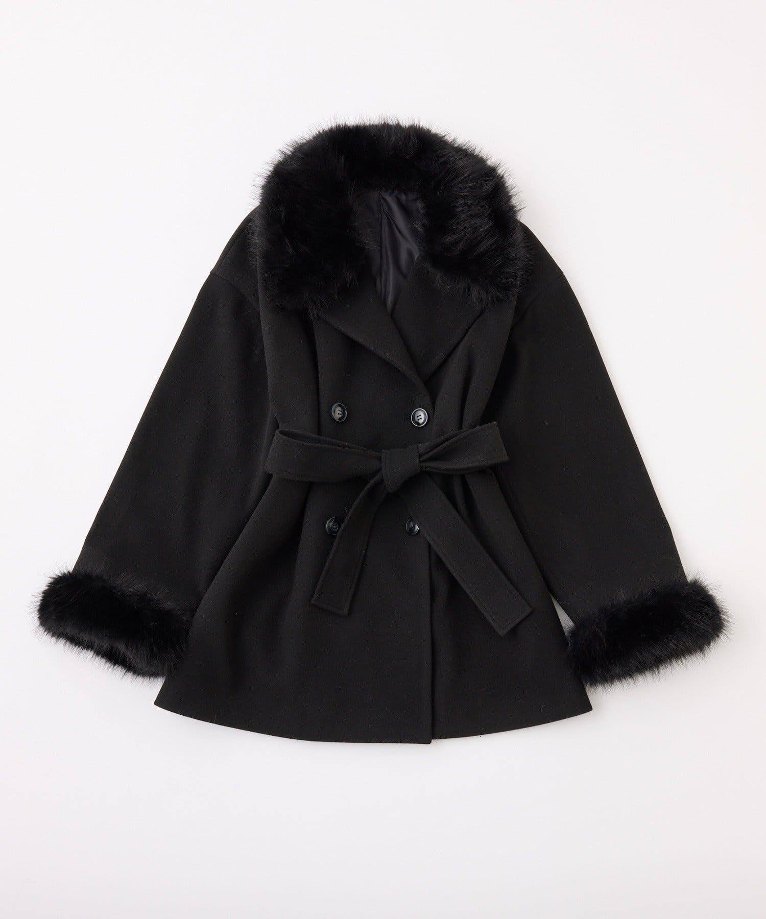 one after another NICE CLAUP(ワンアフターアナザー ナイスクラップ) 3WAY衿袖ファーミドルコート