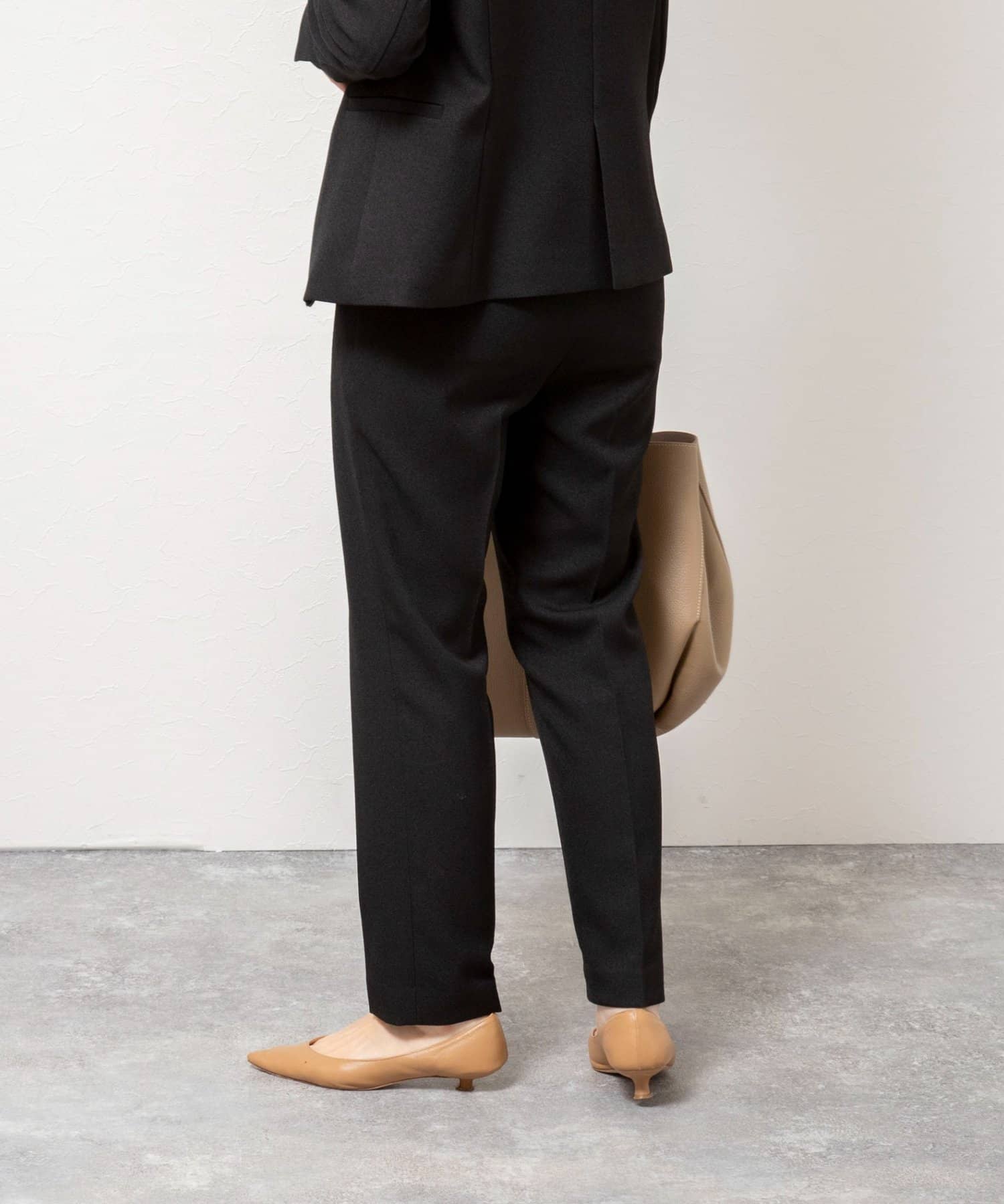 NOLLEY'S(ノーリーズ) 《セットアップ対応》ウォッシャブルウール調テーパードパンツ