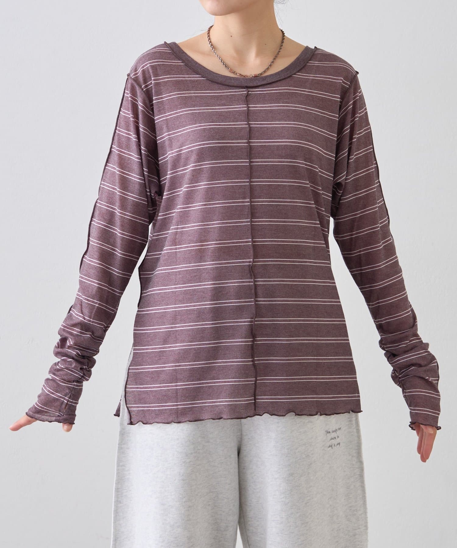 CIAOPANIC TYPY(チャオパニックティピー) 【前後2way】ワンポイントロゴ刺繍シアーメロウトップス