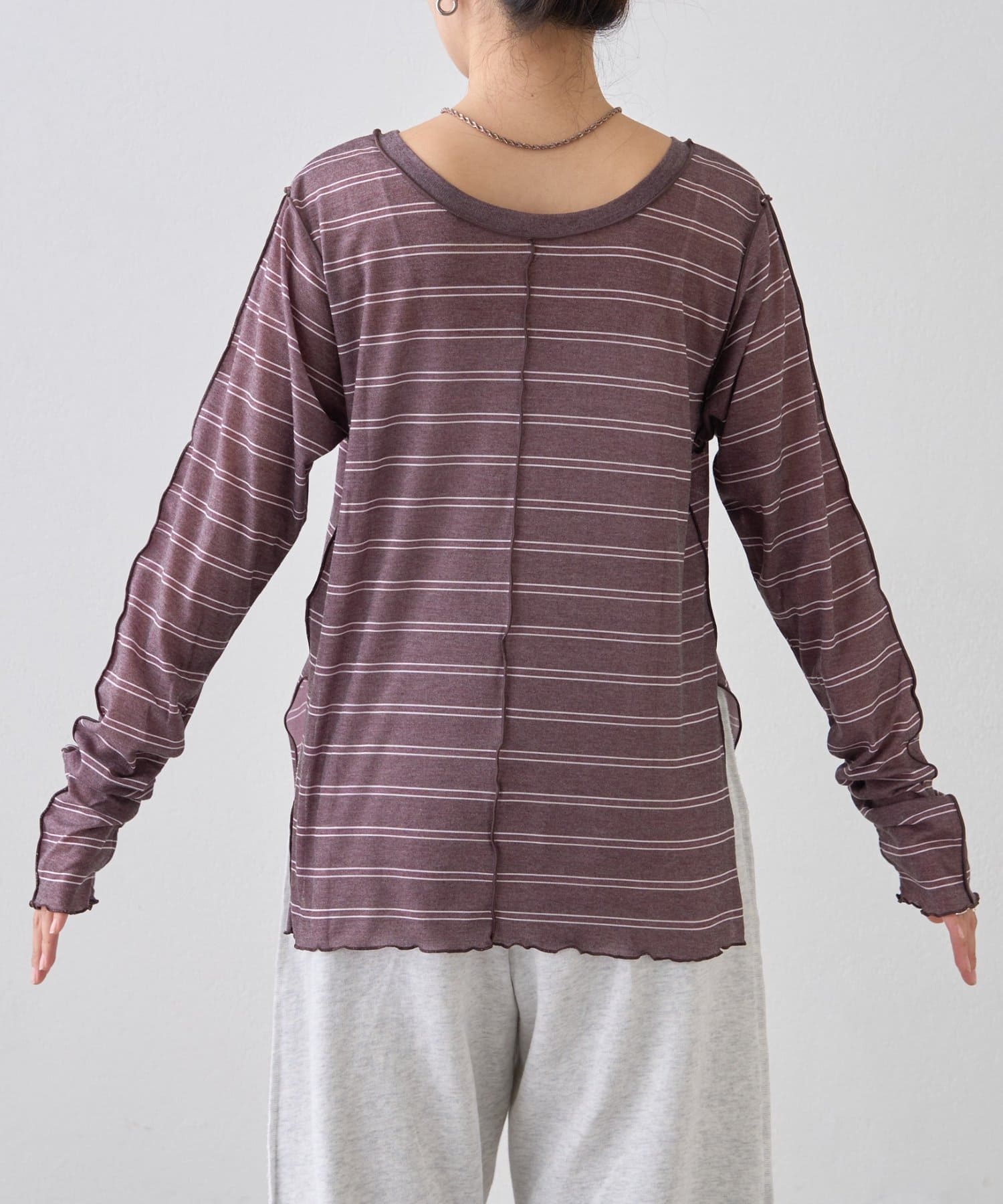 CIAOPANIC TYPY(チャオパニックティピー) 【前後2way】ワンポイントロゴ刺繍シアーメロウトップス