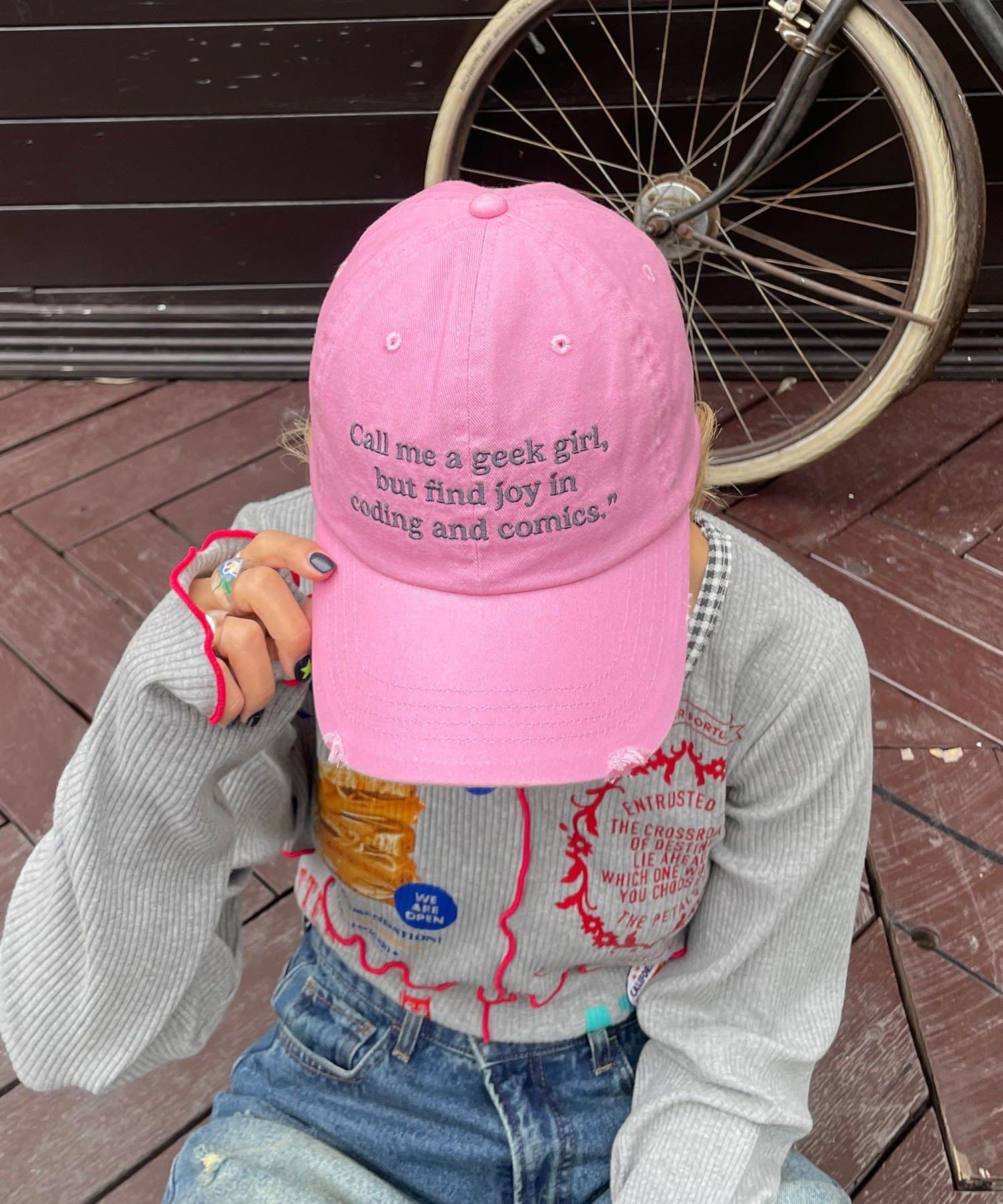 CIAOPANIC(チャオパニック) 【HELLO.SANFRANCISCO/ハローサンフランシスコ】メッセージロゴ刺繡リボンキャップ