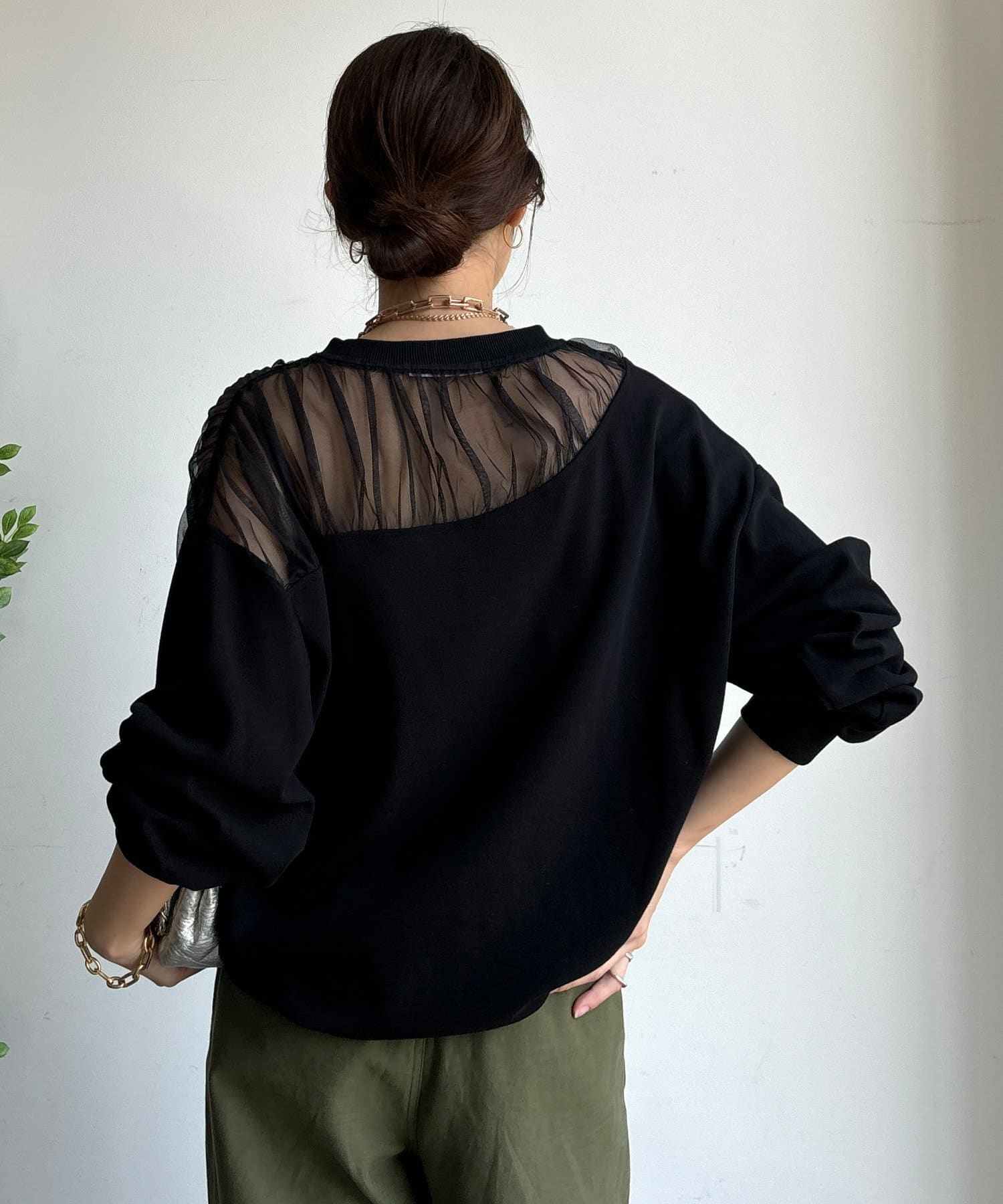 DOUDOU(ドゥドゥ) 【WEB限定】シアー切替カットソー