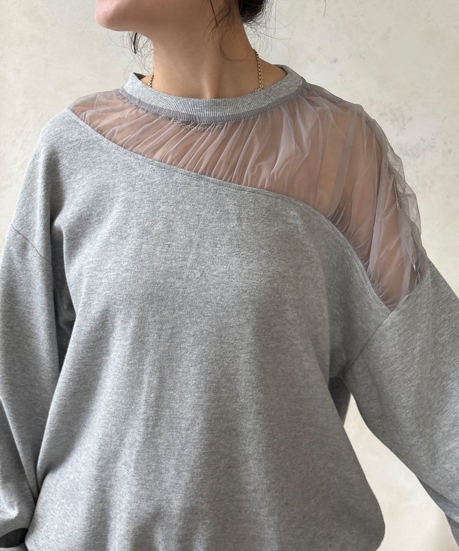 DOUDOU(ドゥドゥ) 【WEB限定】シアー切替カットソー