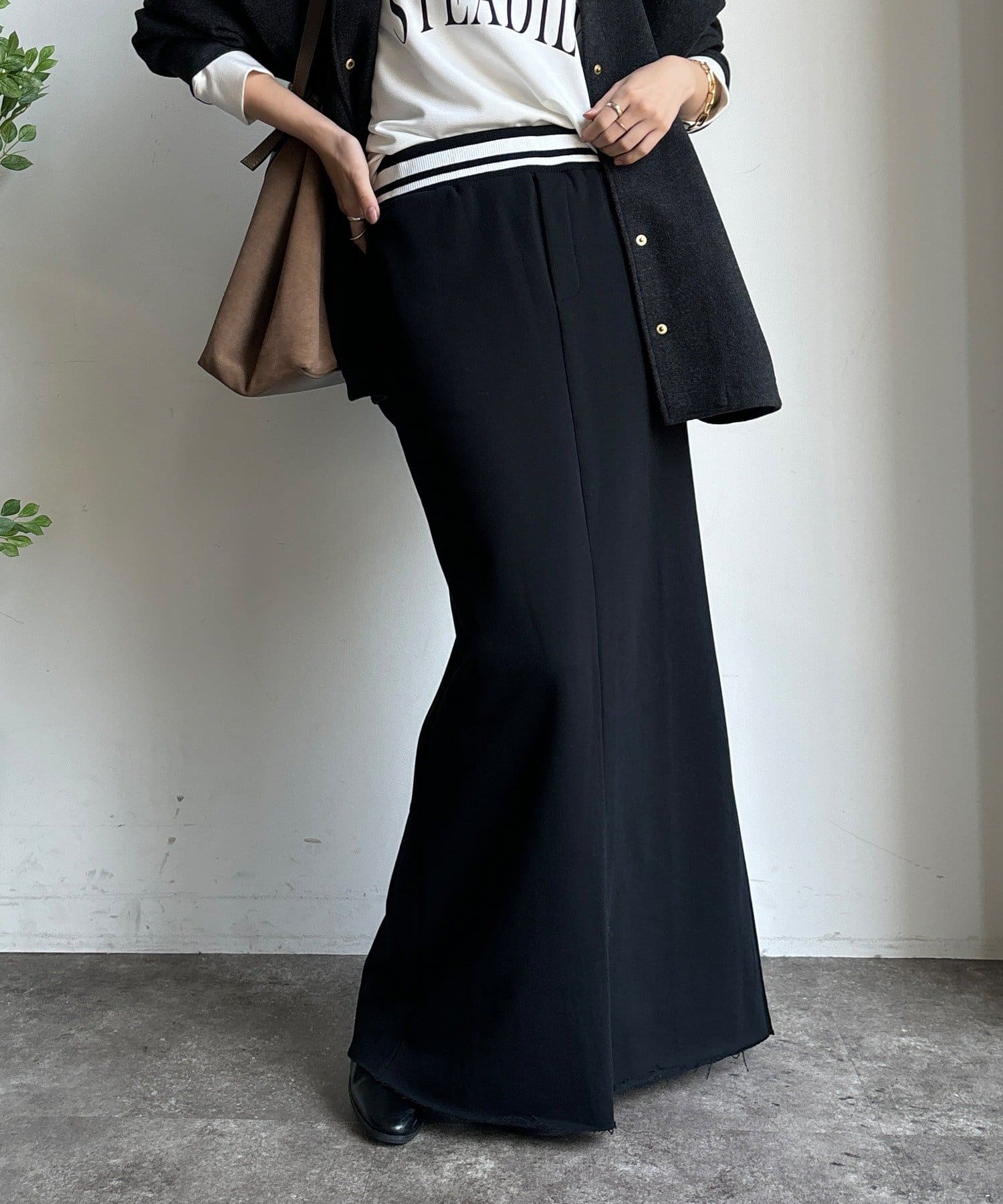 DOUDOU(ドゥドゥ) 【WEB限定】ウエストライン裏毛スカート