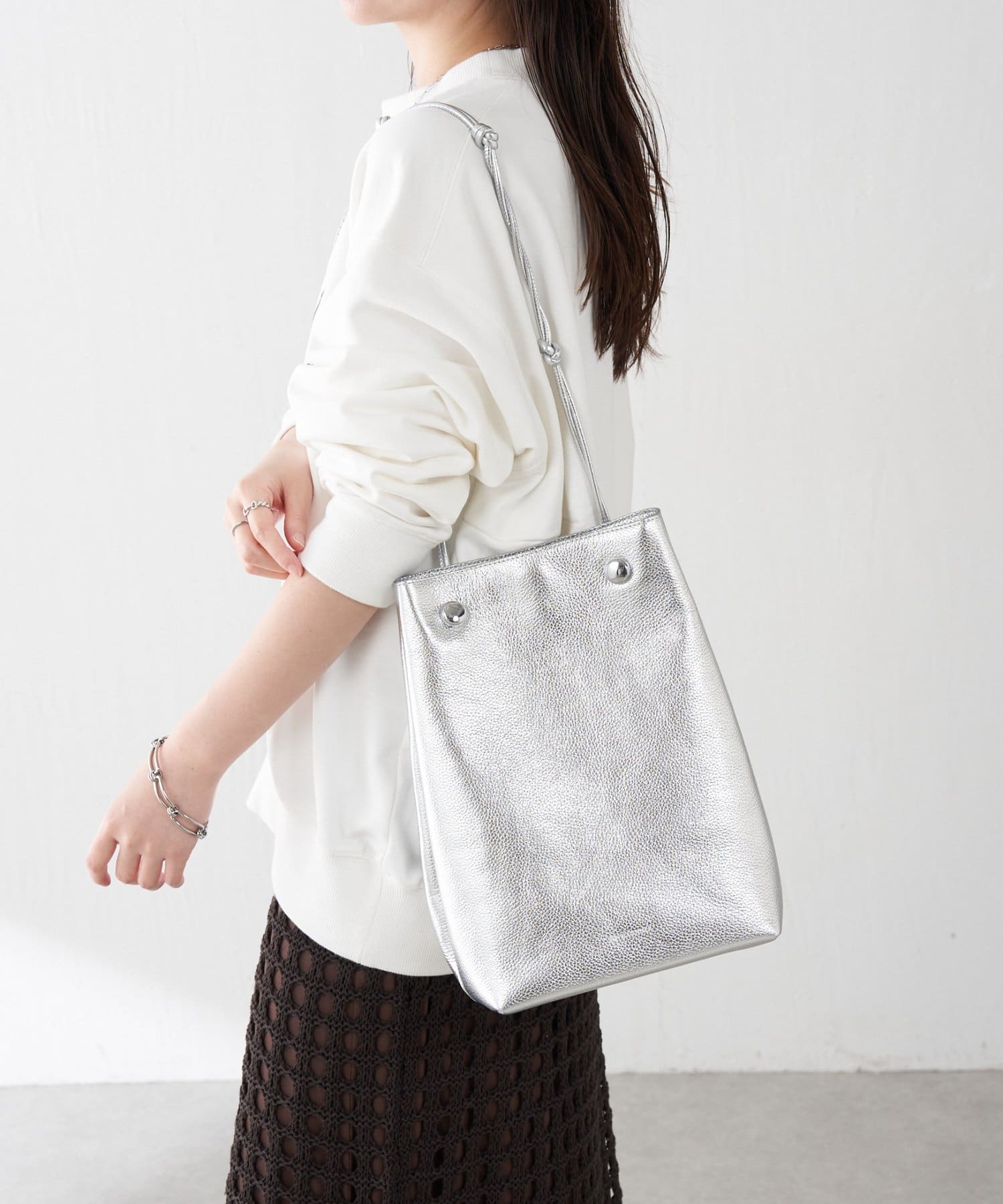 PAPILLONNER/パピヨネ】レクタングルレザーバッグ | COLLAGE