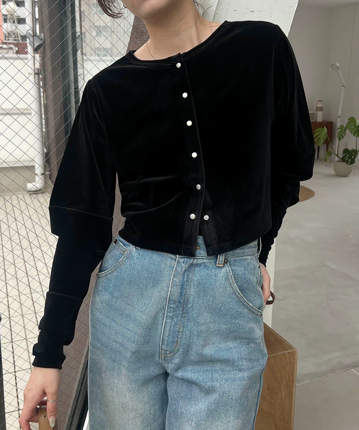 CAPRICIEUX LE'MAGE(カプリシュレマージュ) 【HAPPY BAG対象】ベロアカーディガン