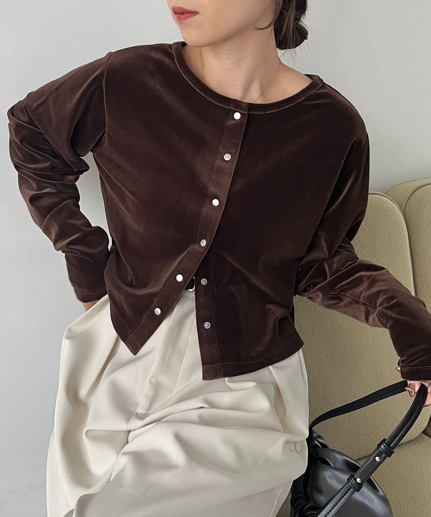 CAPRICIEUX LE'MAGE(カプリシュレマージュ) 【HAPPY BAG対象】ベロアカーディガン