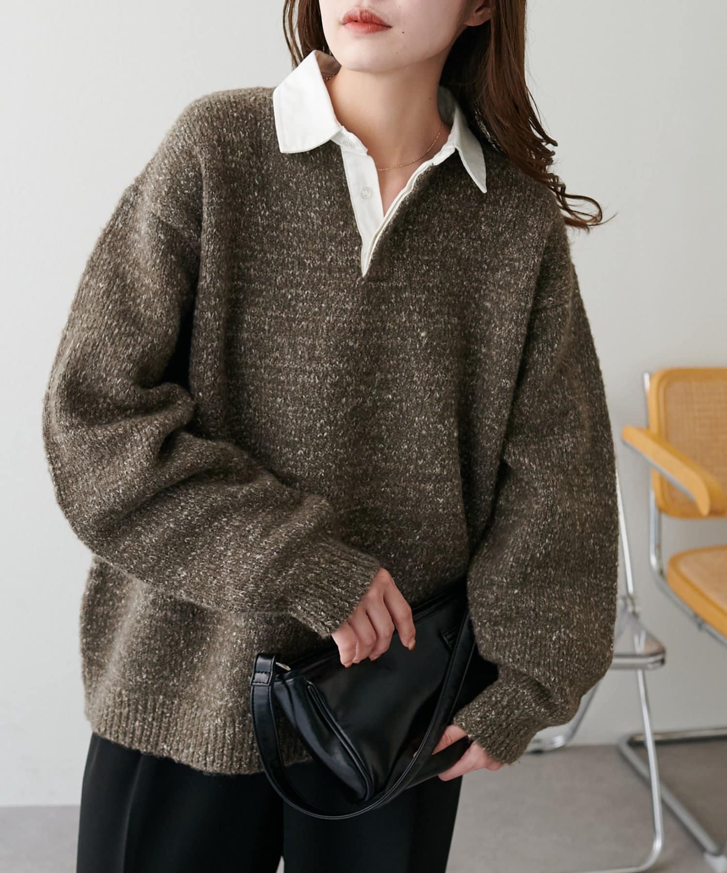 DISCOAT(ディスコート) 【ユニセックス】ミックスヤーンラガーニット