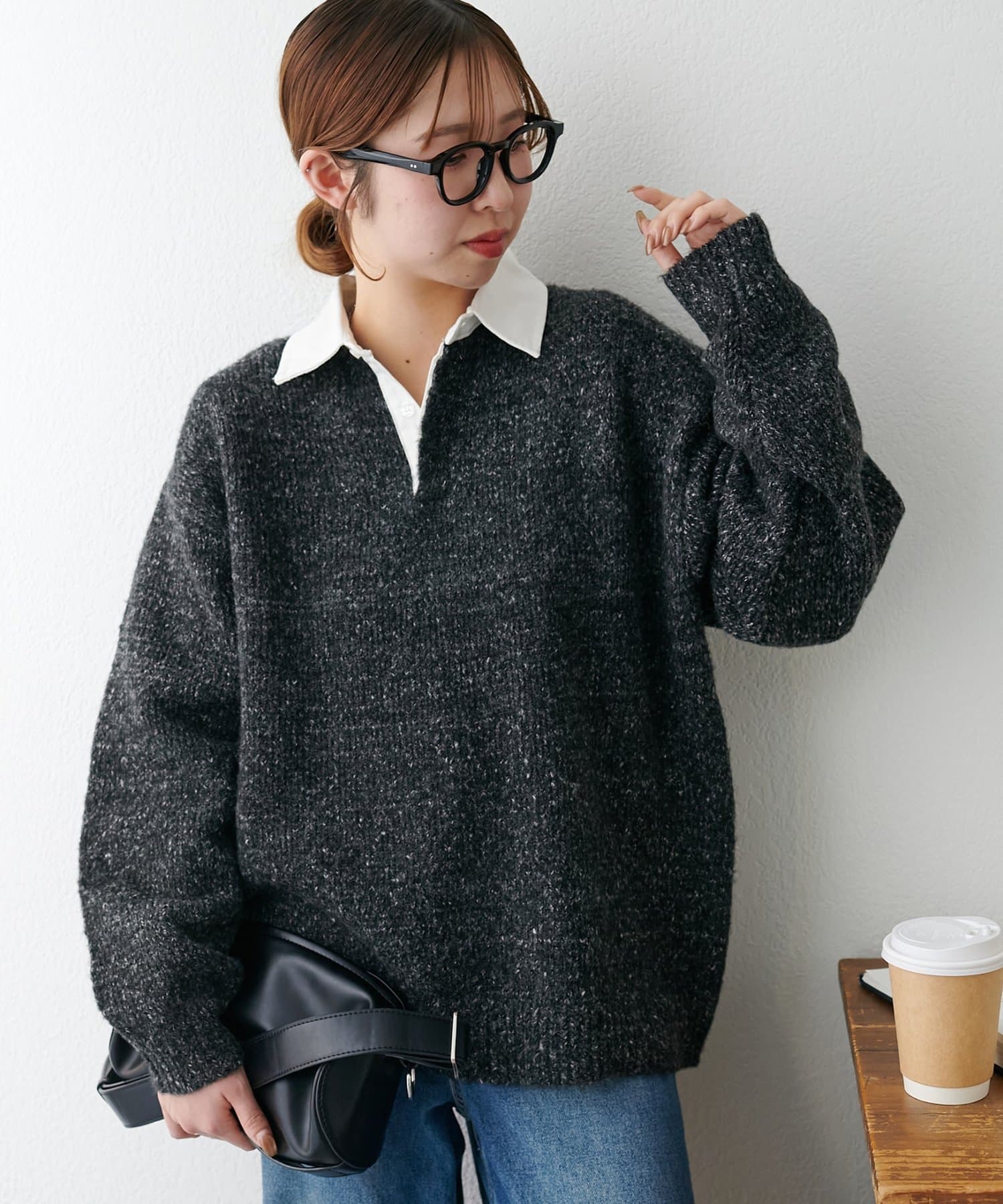 DISCOAT(ディスコート) 【ユニセックス】ミックスヤーンラガーニット