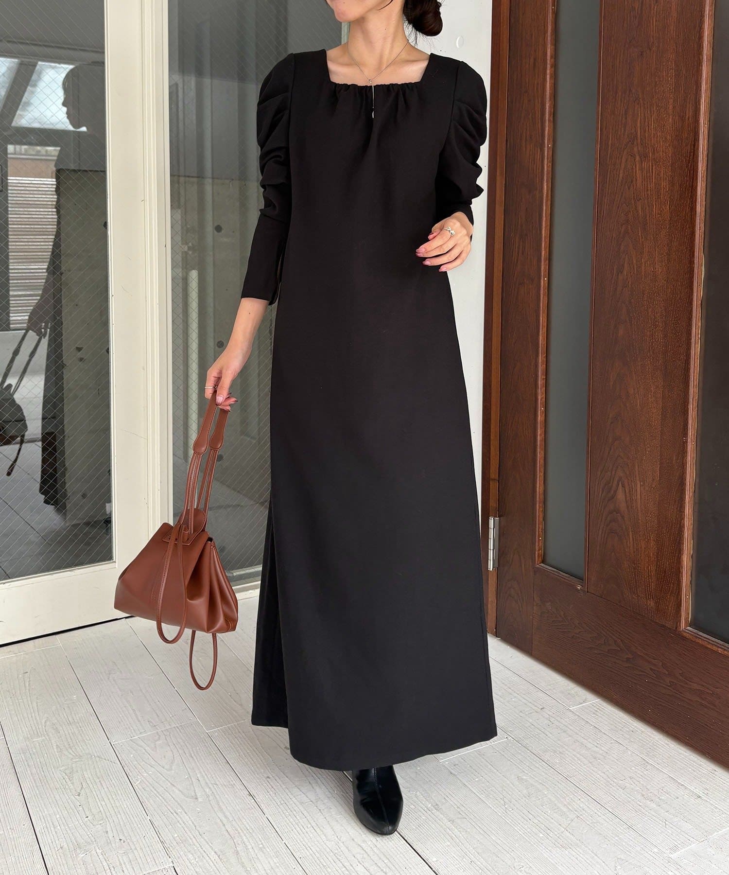 CAPRICIEUX LE'MAGE(カプリシュレマージュ) 【HAPPY BAG対象】スクエアパフワンピース