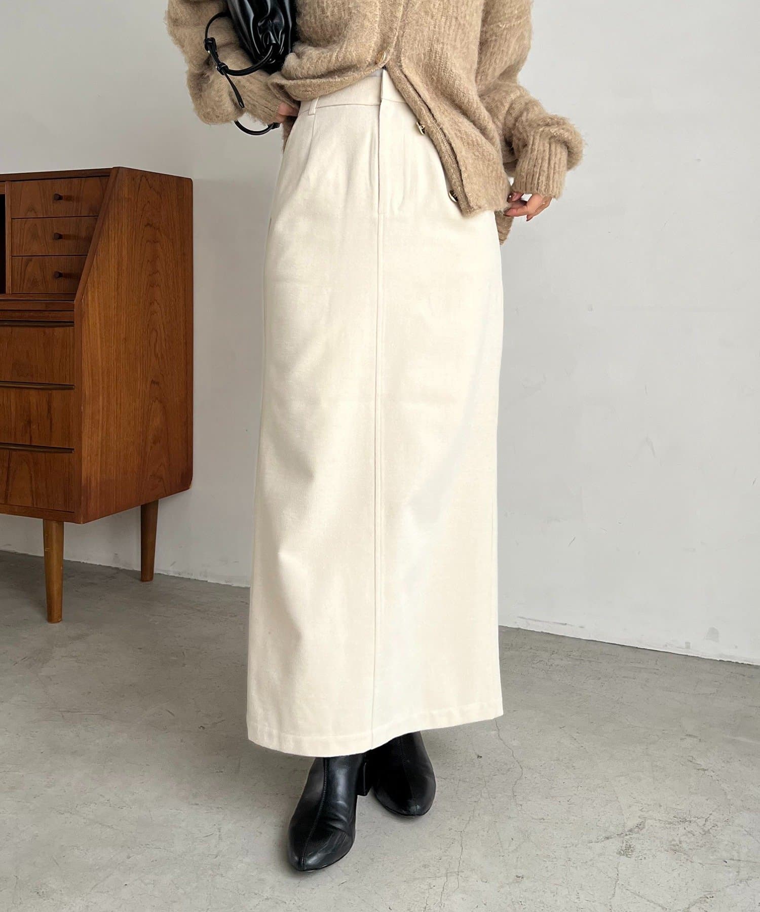 CAPRICIEUX LE'MAGE(カプリシュレマージュ) 【HAPPY BAG対象】ピーチタッチIラインスカート