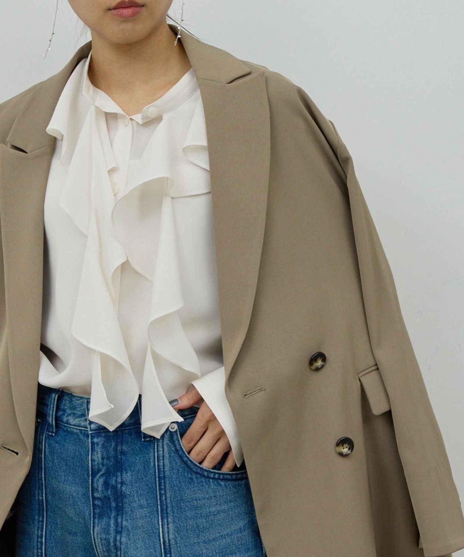 GALLARDAGALANTE(ガリャルダガランテ) ラッフルタイブラウス