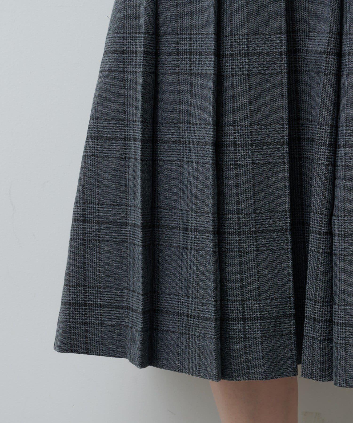 Kastane(カスタネ) 【チェック&無地/一部店舗限定】ベルトプリーツミドルスカート