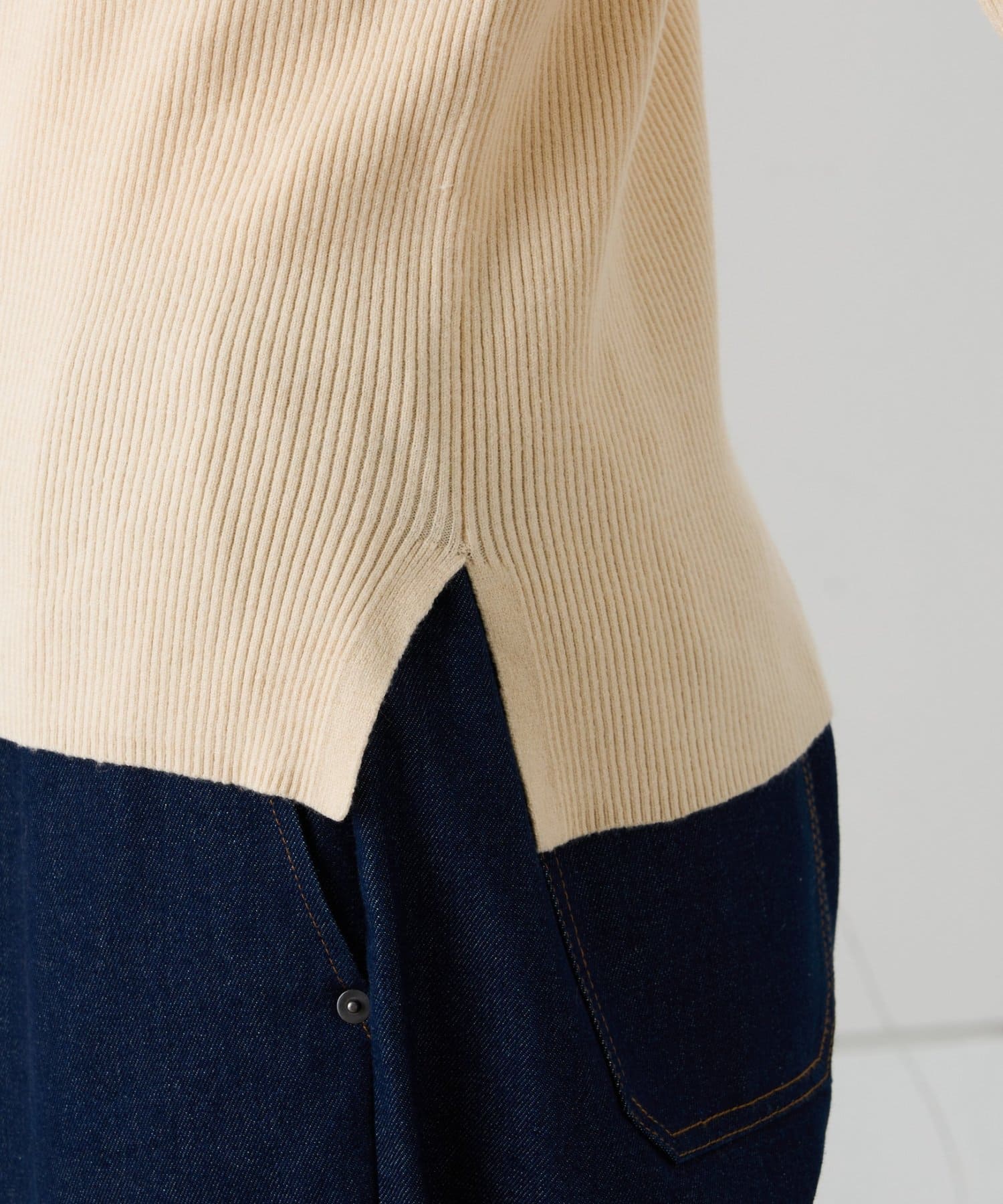 CIAOPANIC TYPY(チャオパニックティピー) ヘンリーネック配色アンチピリングニット