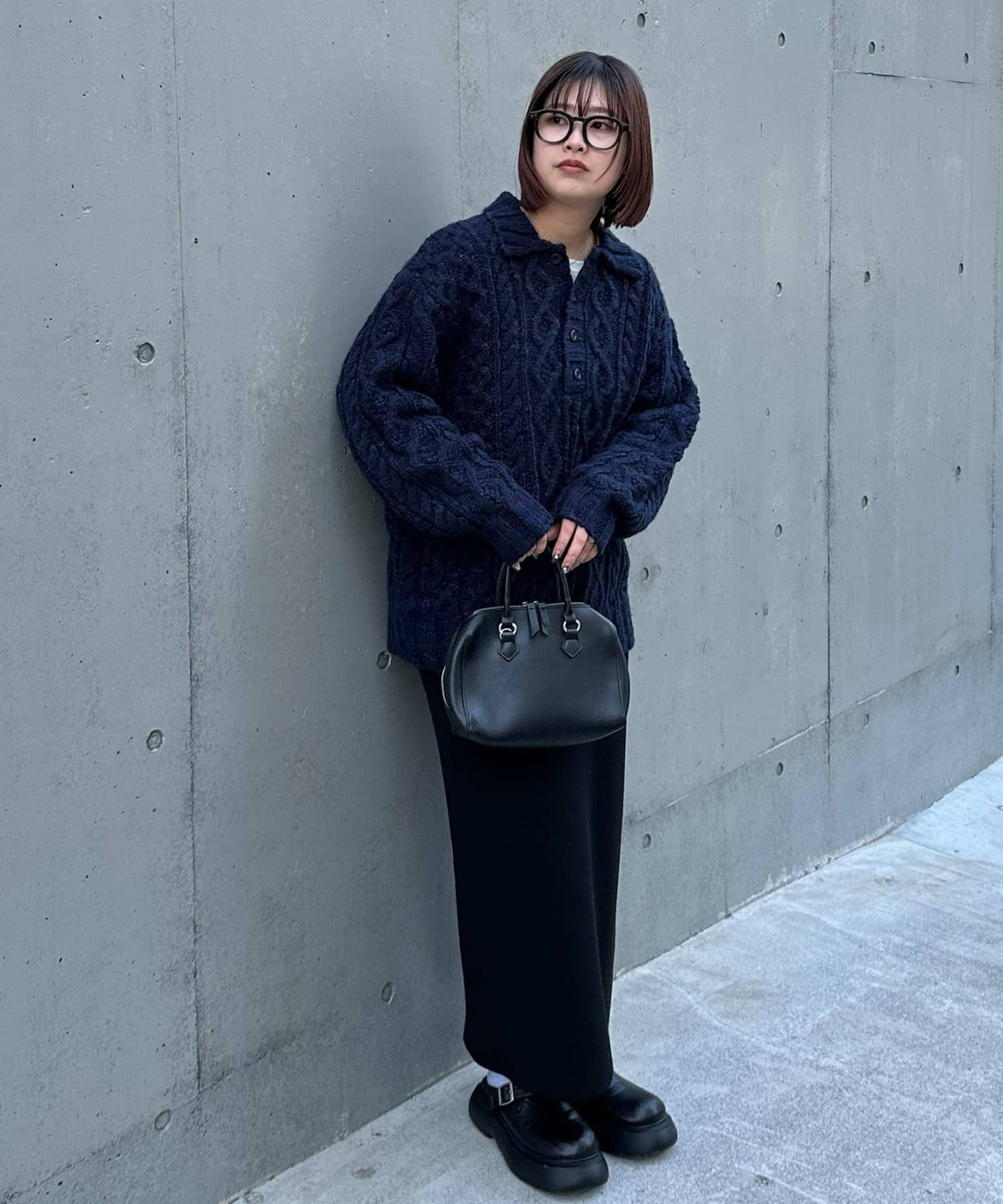 DISCOAT(ディスコート) 【ユニセックス】ケーブルニットポロ