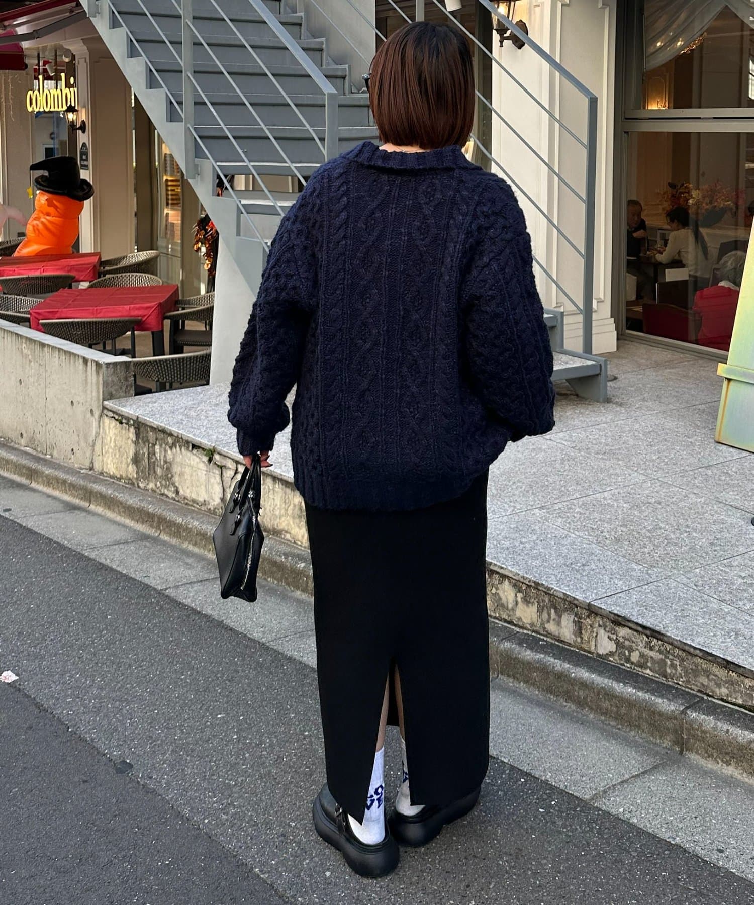 DISCOAT(ディスコート) 【ユニセックス】ケーブルニットポロ