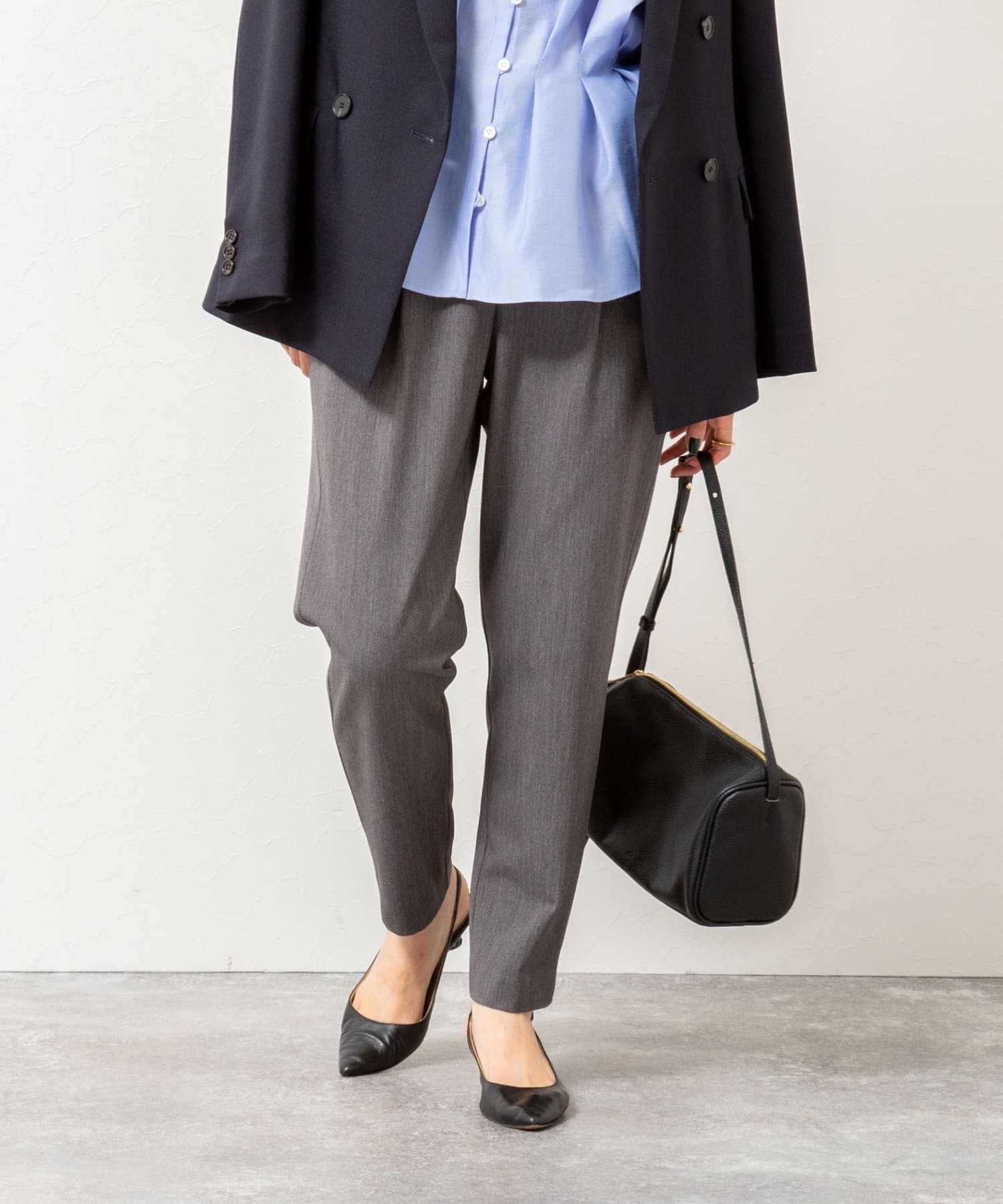 NOLLEY'S(ノーリーズ) ウォッシャブル裏起毛イージーテーパードパンツ