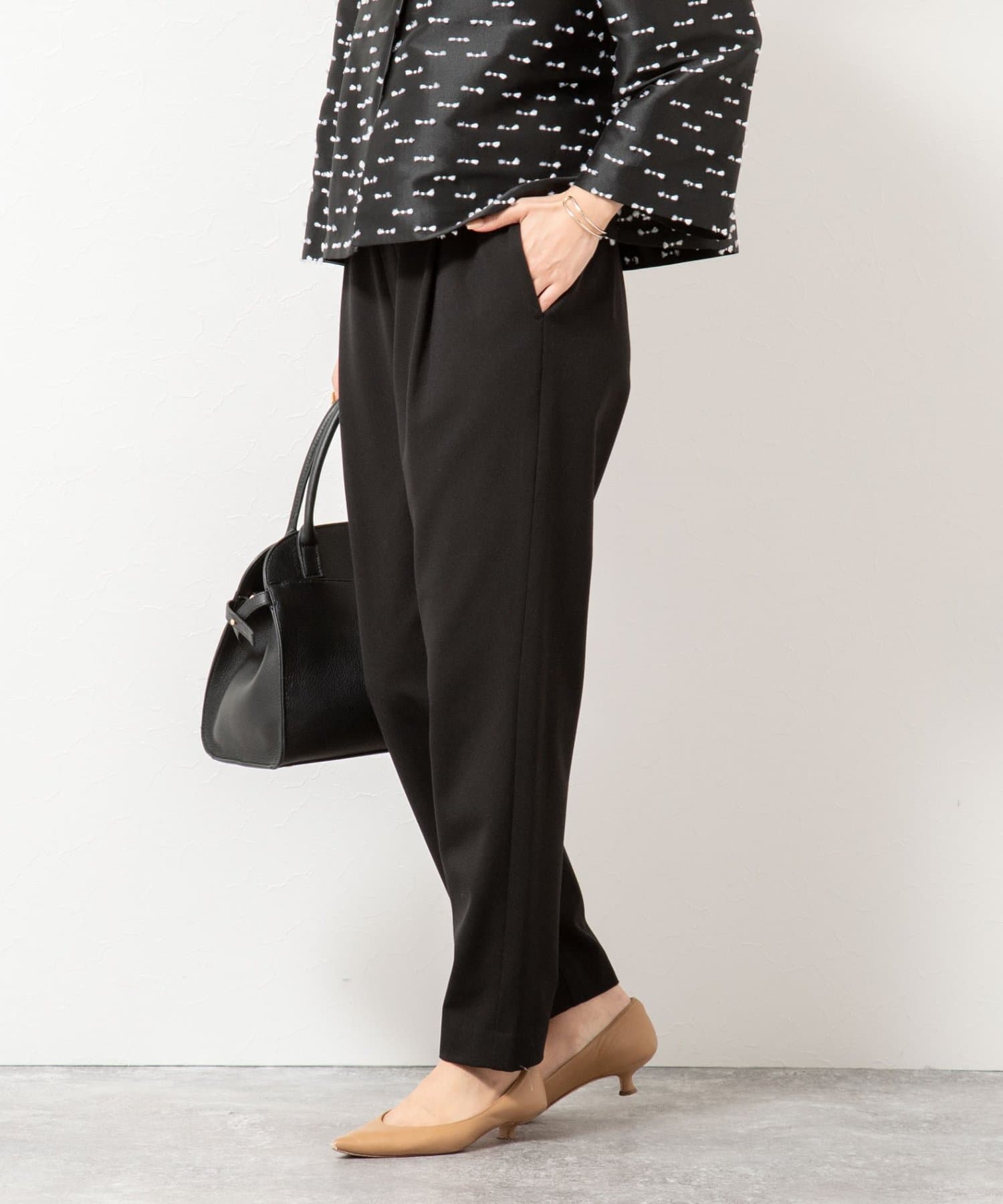 NOLLEY'S(ノーリーズ) ウォッシャブル裏起毛イージーテーパードパンツ