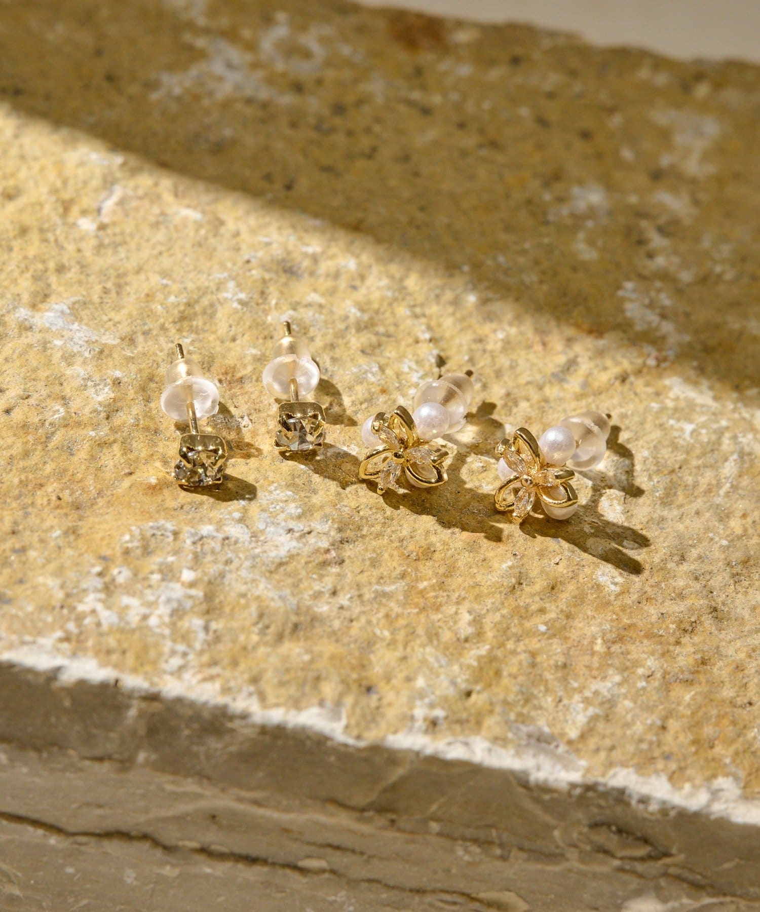 Lattice(ラティス) パールストーンピアスセット(4P)