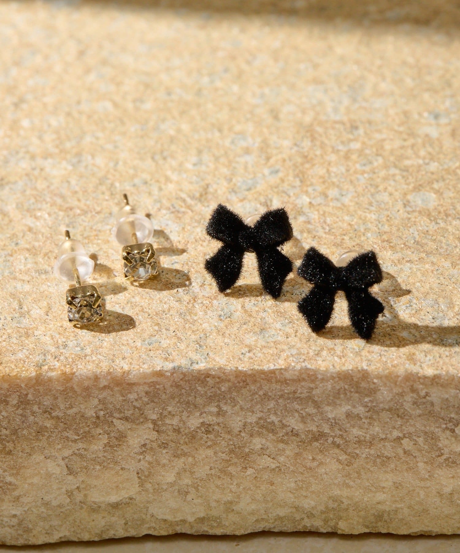 Lattice(ラティス) フロッキーリボンピアスセット(4P)