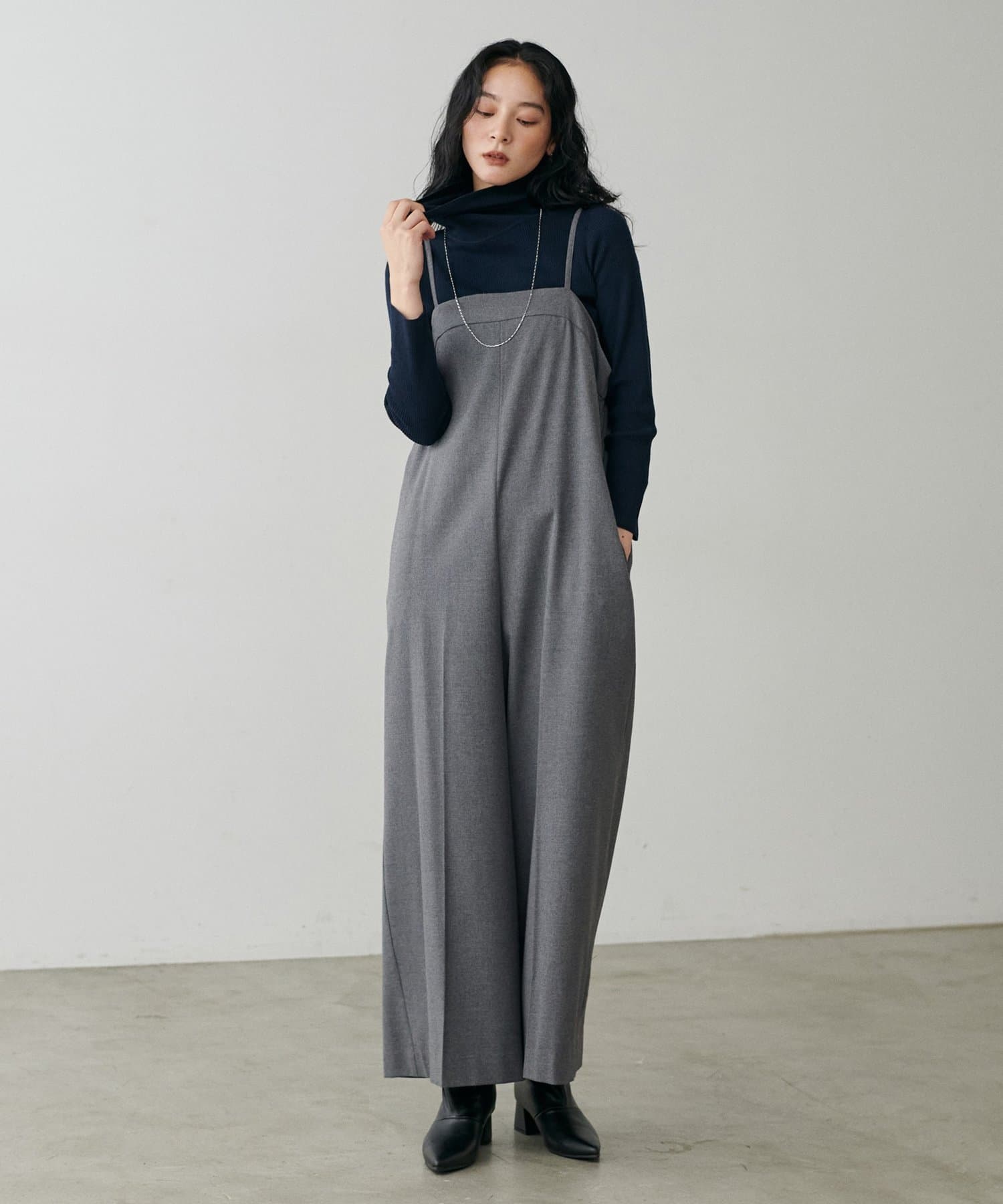 LARUTA(ラルータ) 裏起毛サキソニーサロペット