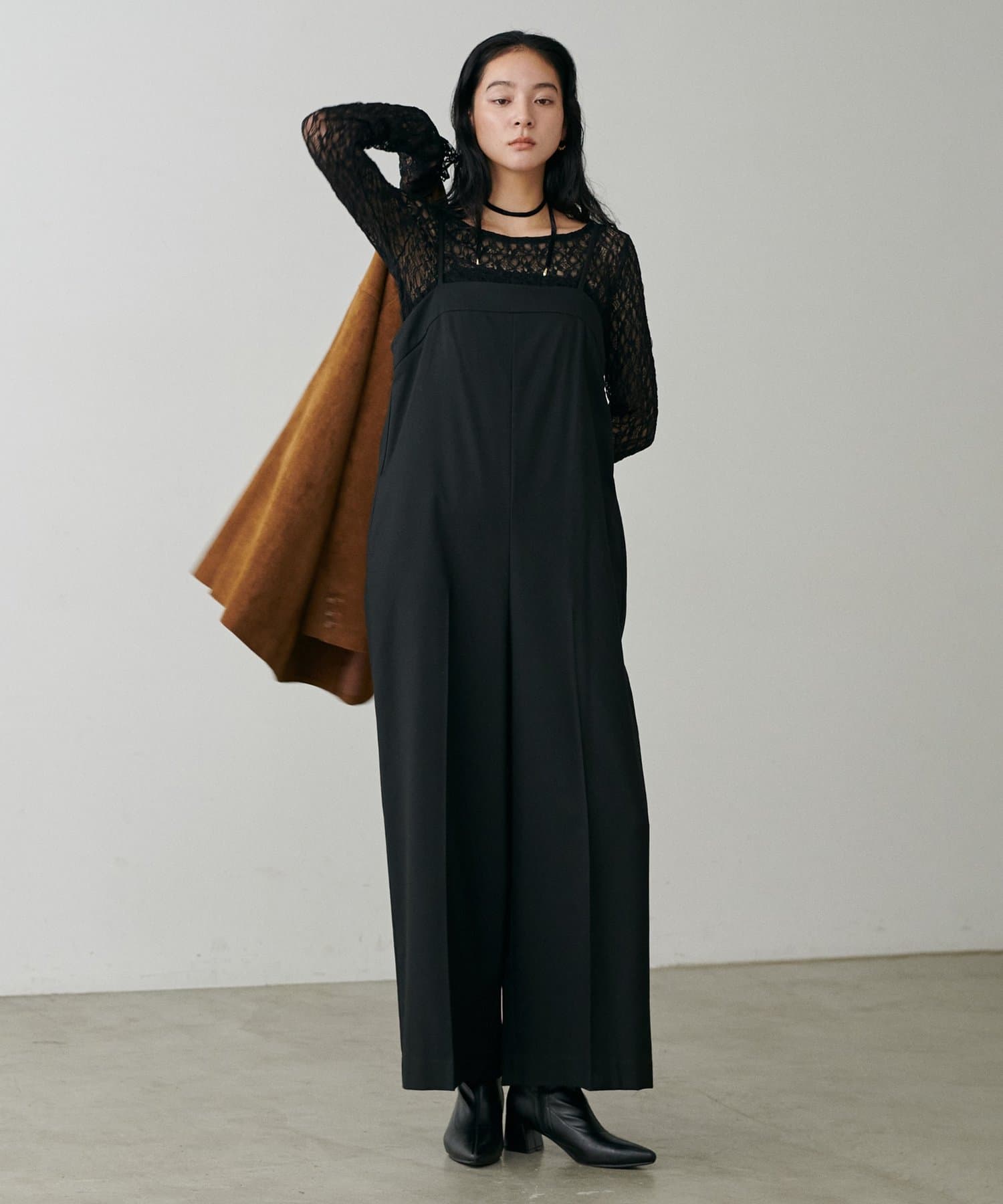 LARUTA(ラルータ) 裏起毛サキソニーサロペット