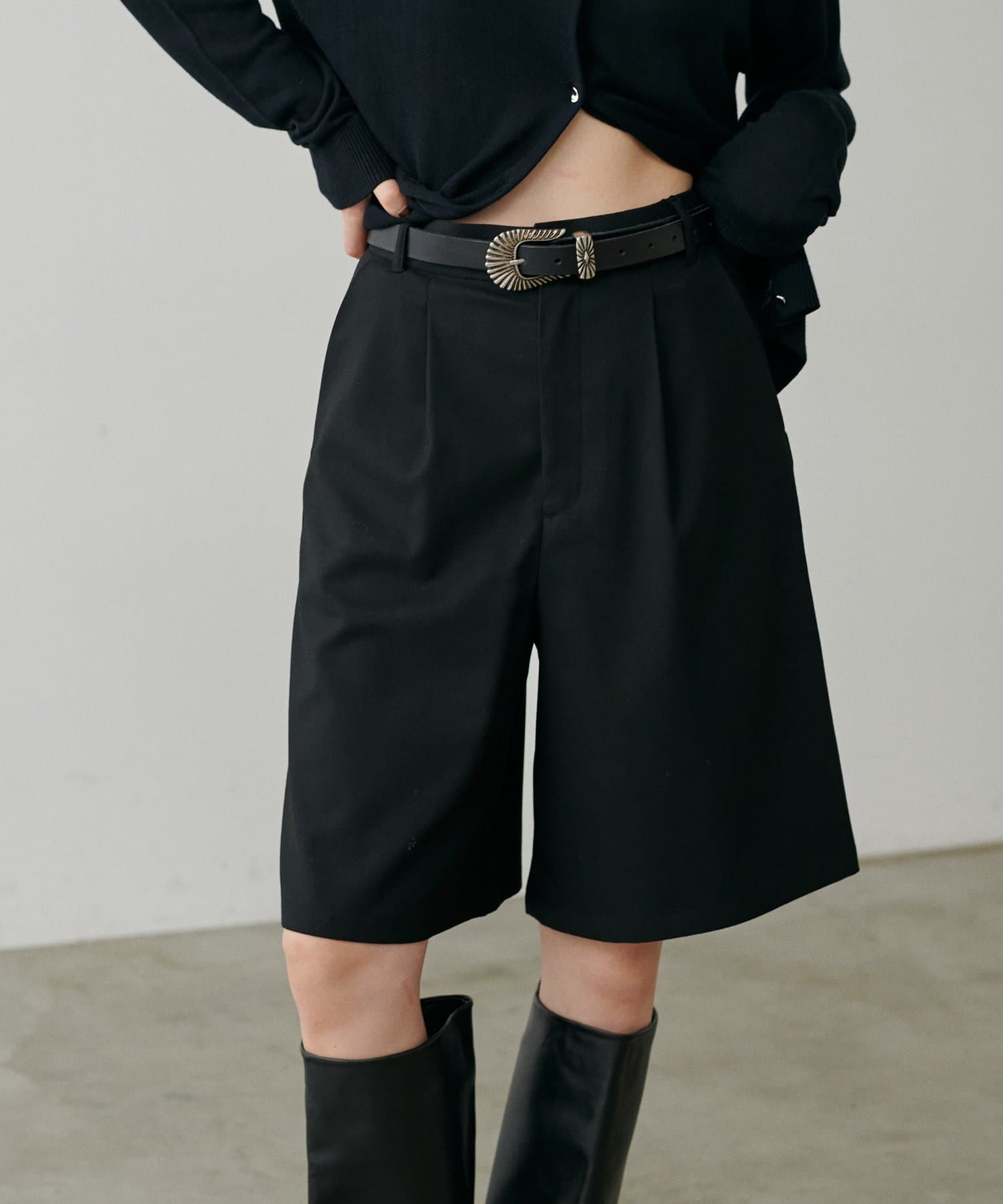 LARUTA(ラルータ) 裏起毛サキソニーショートパンツ