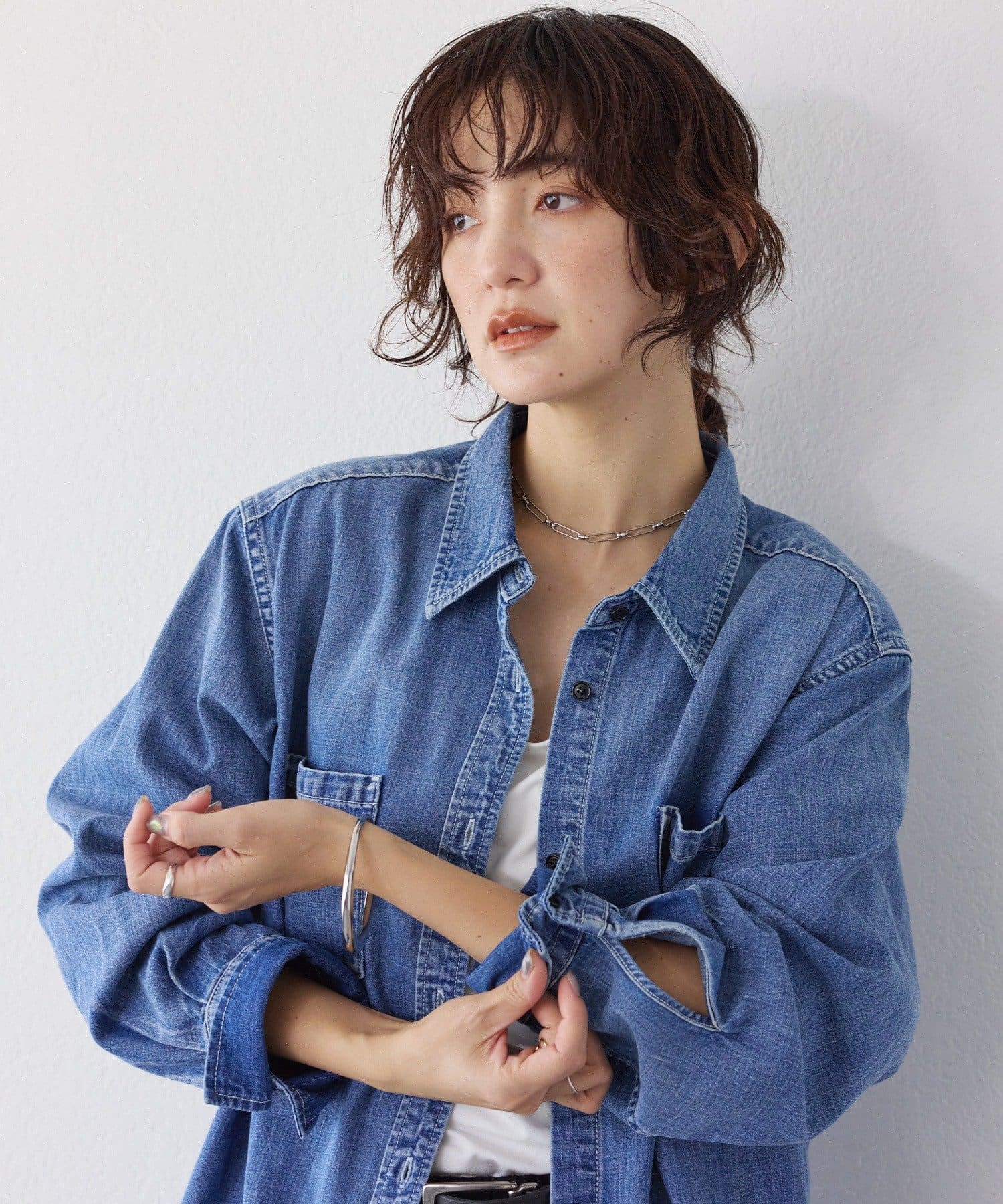 RIVE DROITE(リヴドロワ) 予約【RIMH（リムエイチ）】ショルダーパッドロングシャツ/1月下旬お届け予定