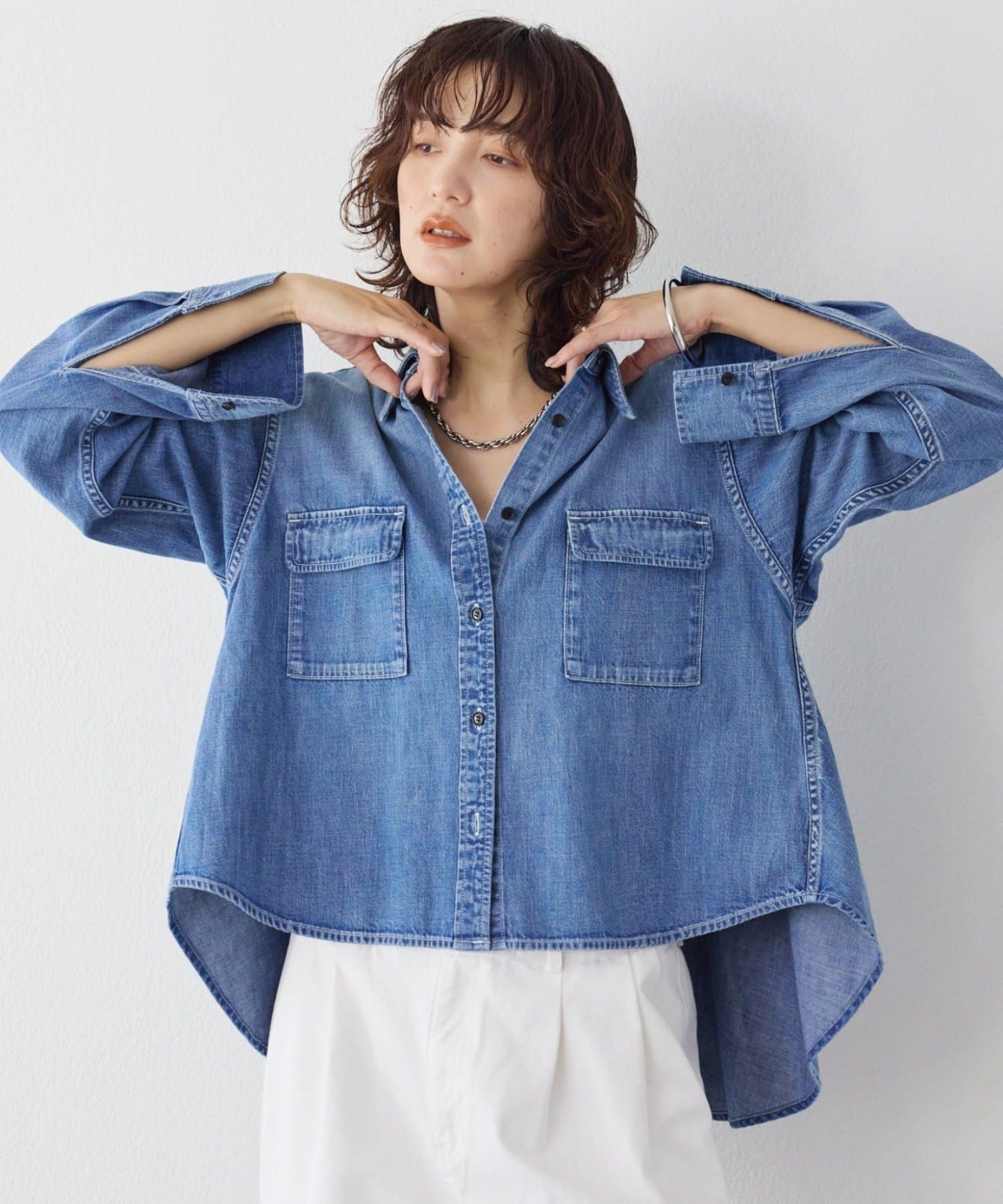 RIVE DROITE(リヴドロワ) 予約【RIMH（リムエイチ）】バックフレアショートシャツ/1月下旬お届け予定