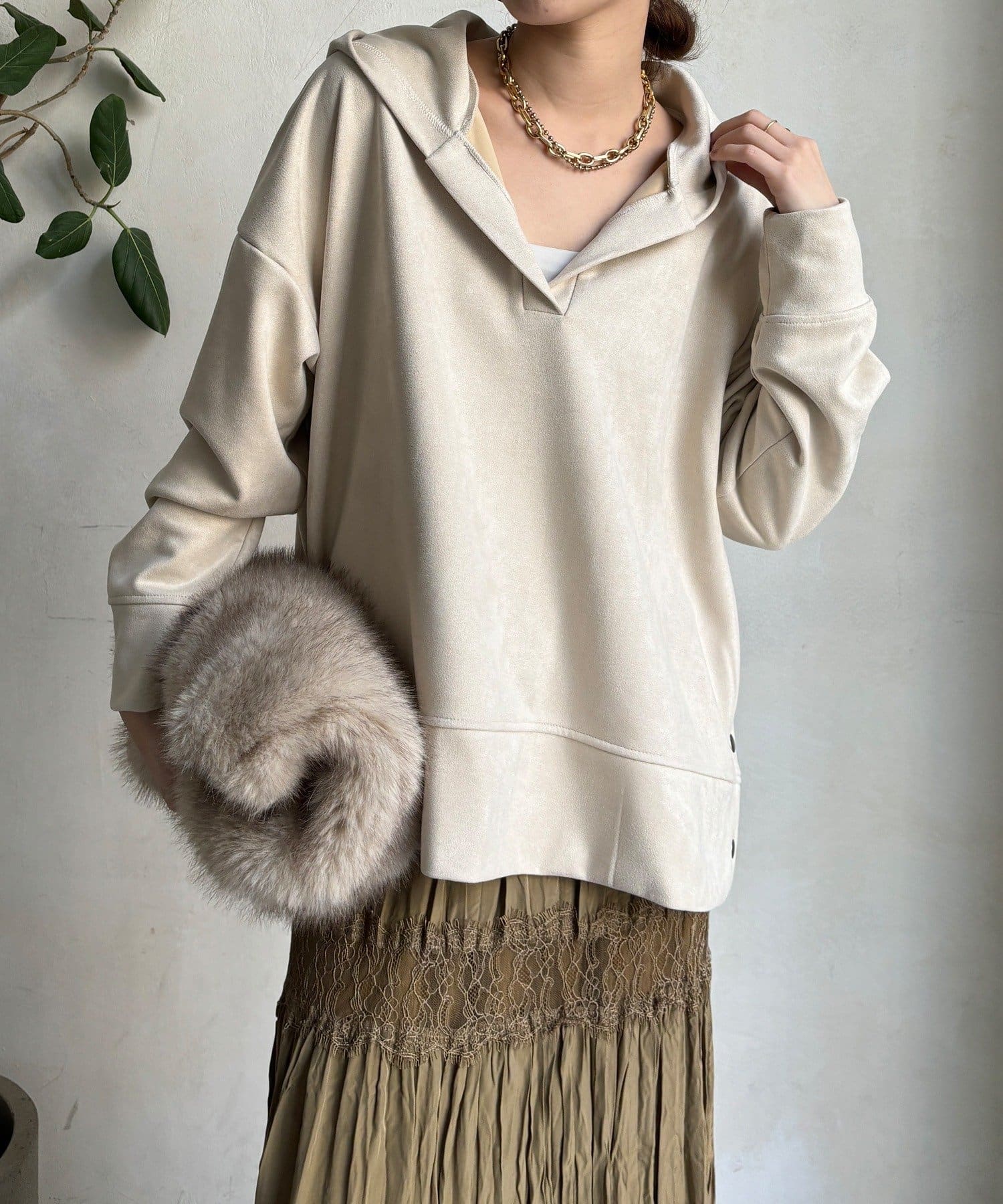 DOUDOU(ドゥドゥ) 【WEB限定】オーバーサイズフーディー