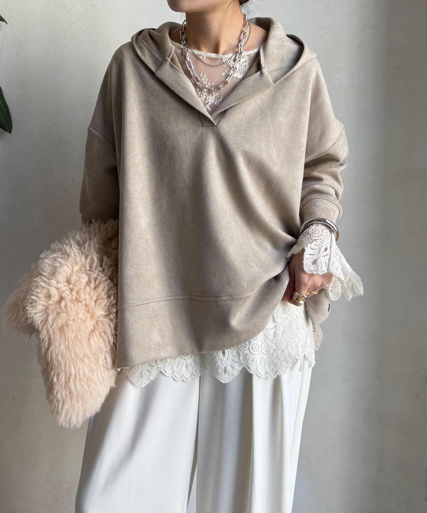 DOUDOU(ドゥドゥ) 【WEB限定】オーバーサイズフーディー