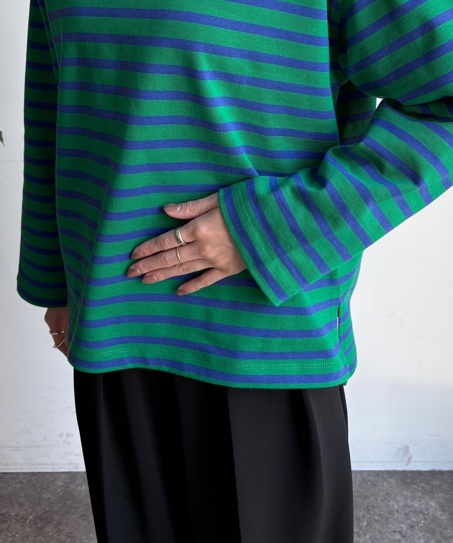 DOUDOU(ドゥドゥ) 【WEB限定】ボーダーボ-トネックプルオーバー