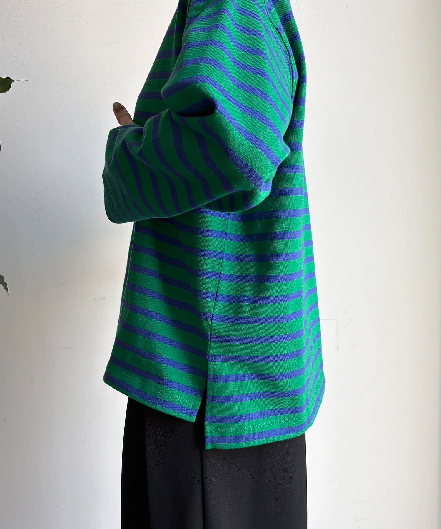 DOUDOU(ドゥドゥ) 【WEB限定】ボーダーボ-トネックプルオーバー