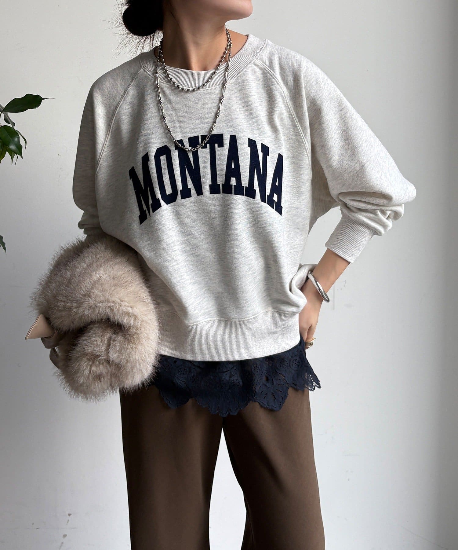 DOUDOU(ドゥドゥ) 【WEB限定】ロゴラグランワイドプルオーバー