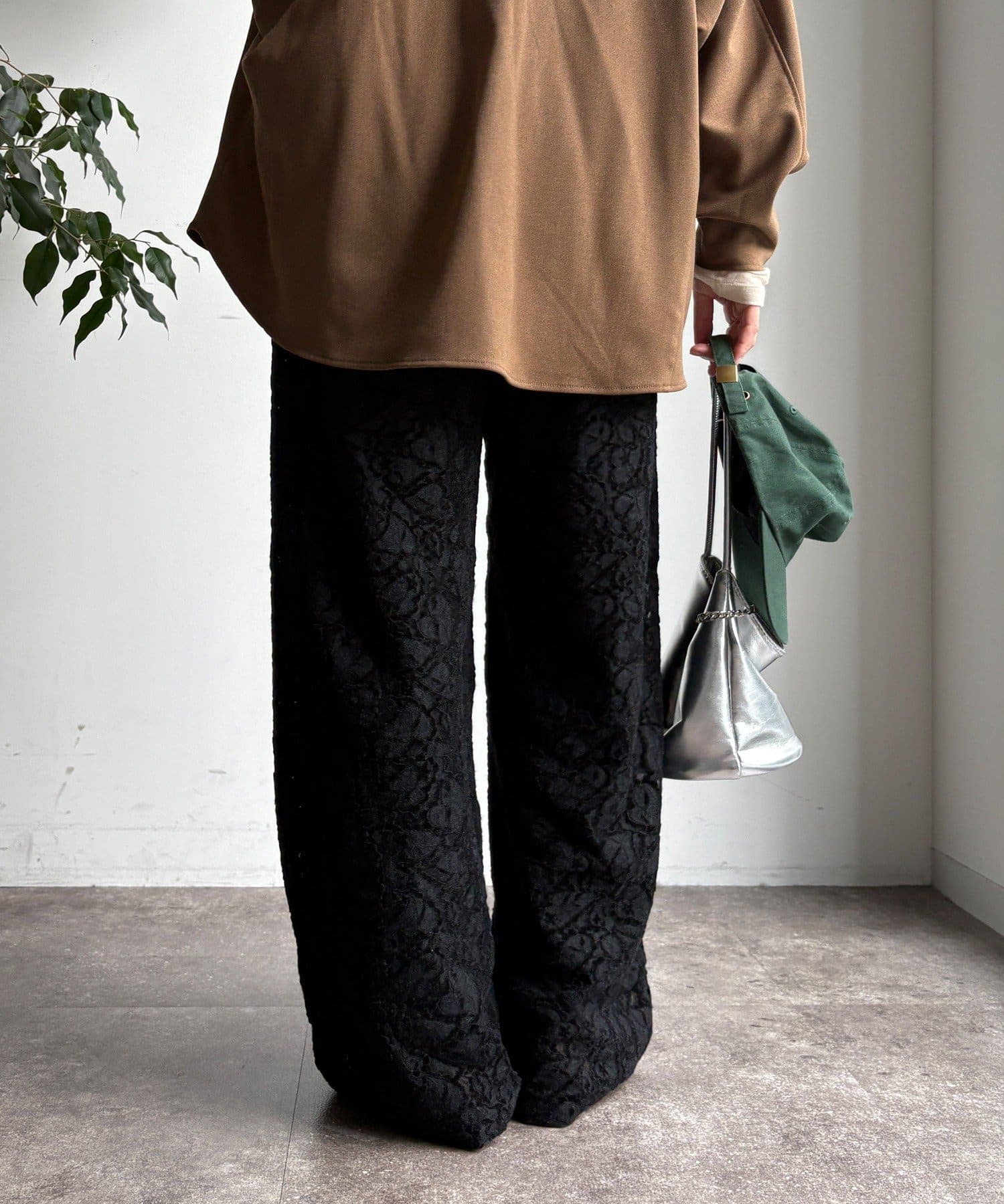 DOUDOU(ドゥドゥ) 【WEB限定】起毛レースイージーパンツ