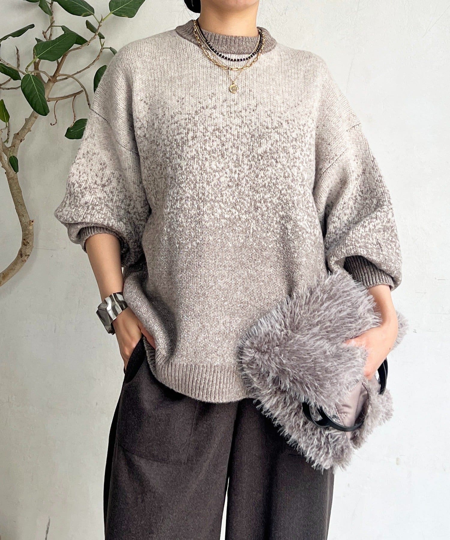 Croisiere(クロジエール) ラメグラデーションチュニックプルオーバー