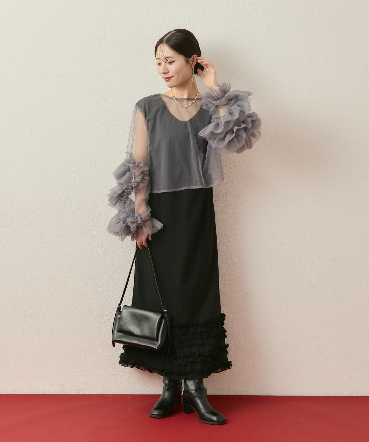 mystic(ミスティック) ≪10/20 12:00予約スタート！≫【@____ri__125企画】ティアードフリルドレスSET