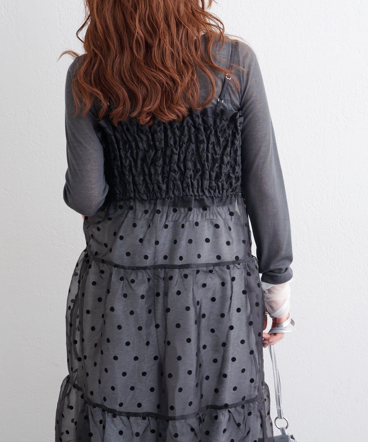 w closet(ダブルクローゼット) オーガンジーキャミワンピース